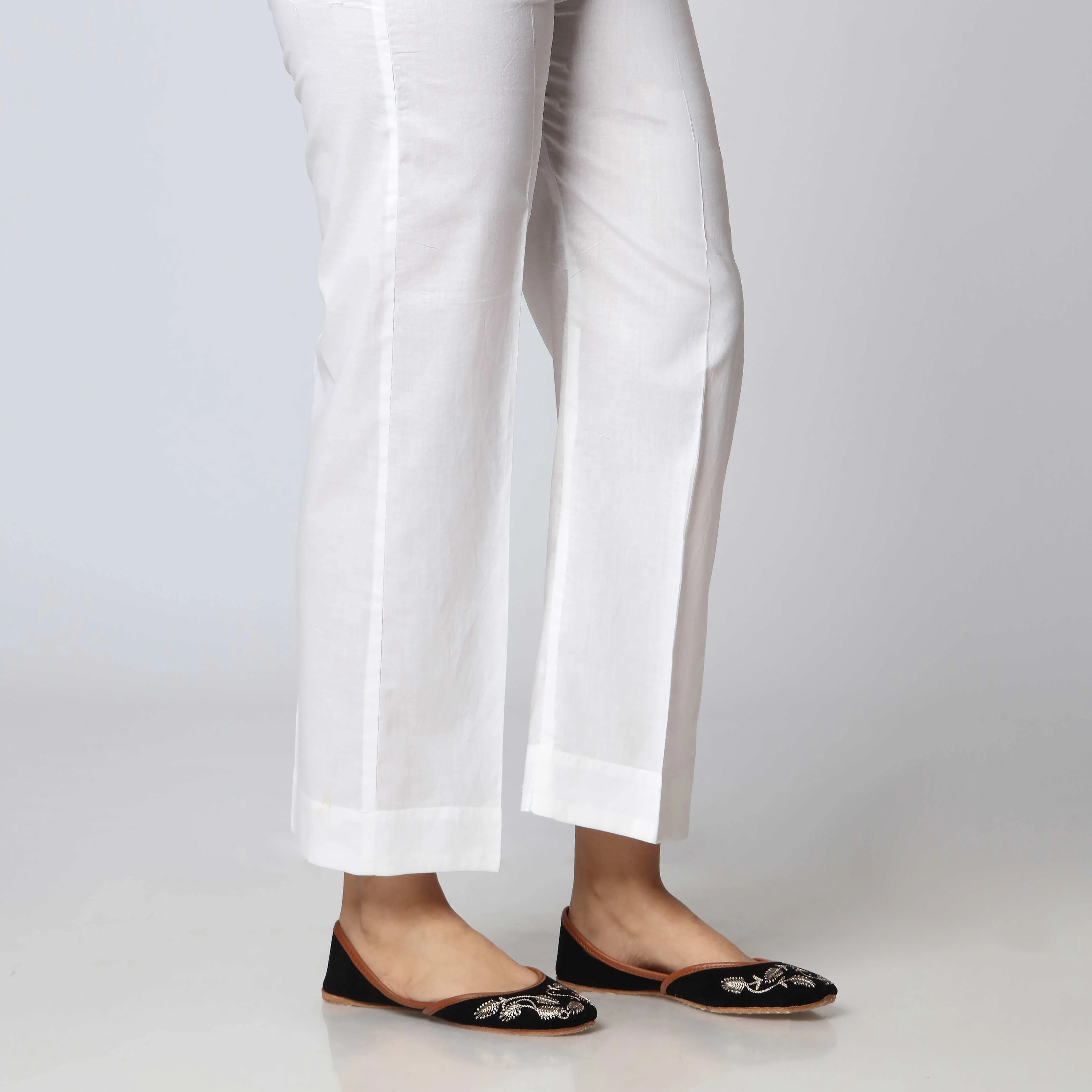 White Cambric Plain Slim Fit Trouser PS3510 - Image 2