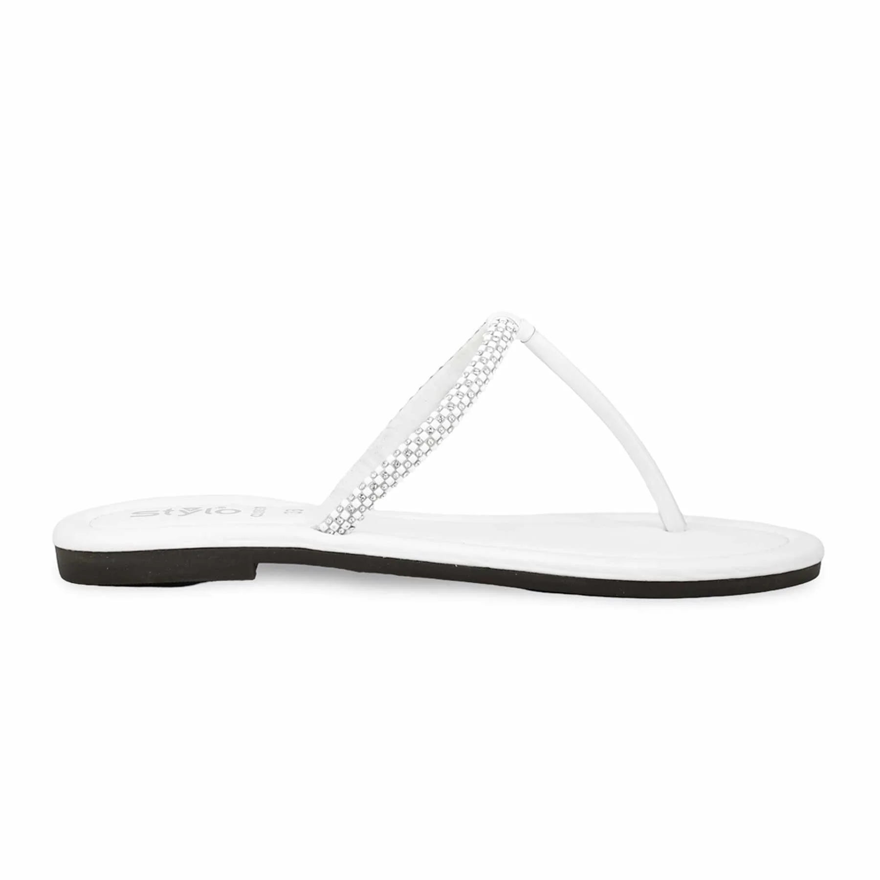 White Casual Chappal CL1891 - Image 2