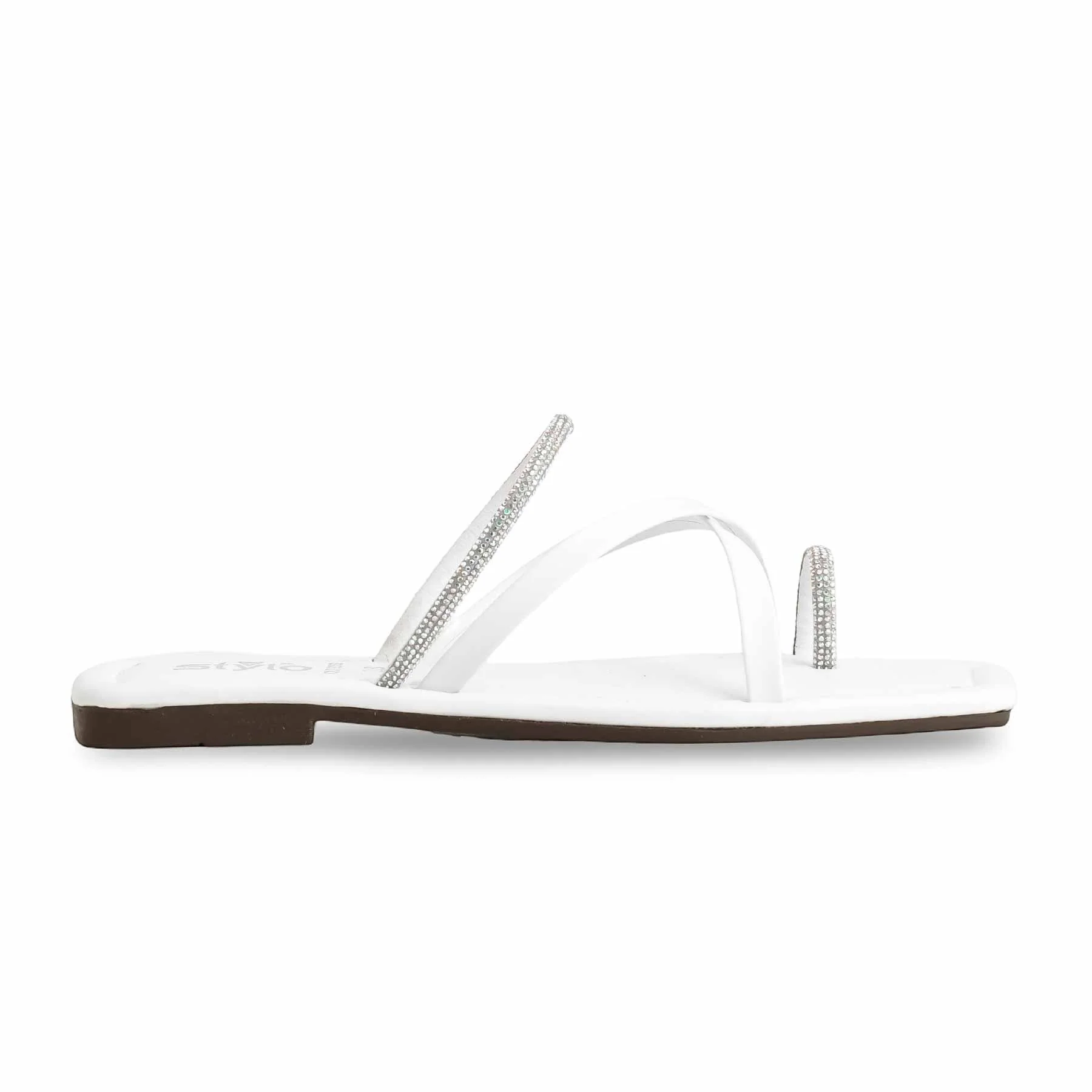 White Casual Chappal CL1936 - Image 2