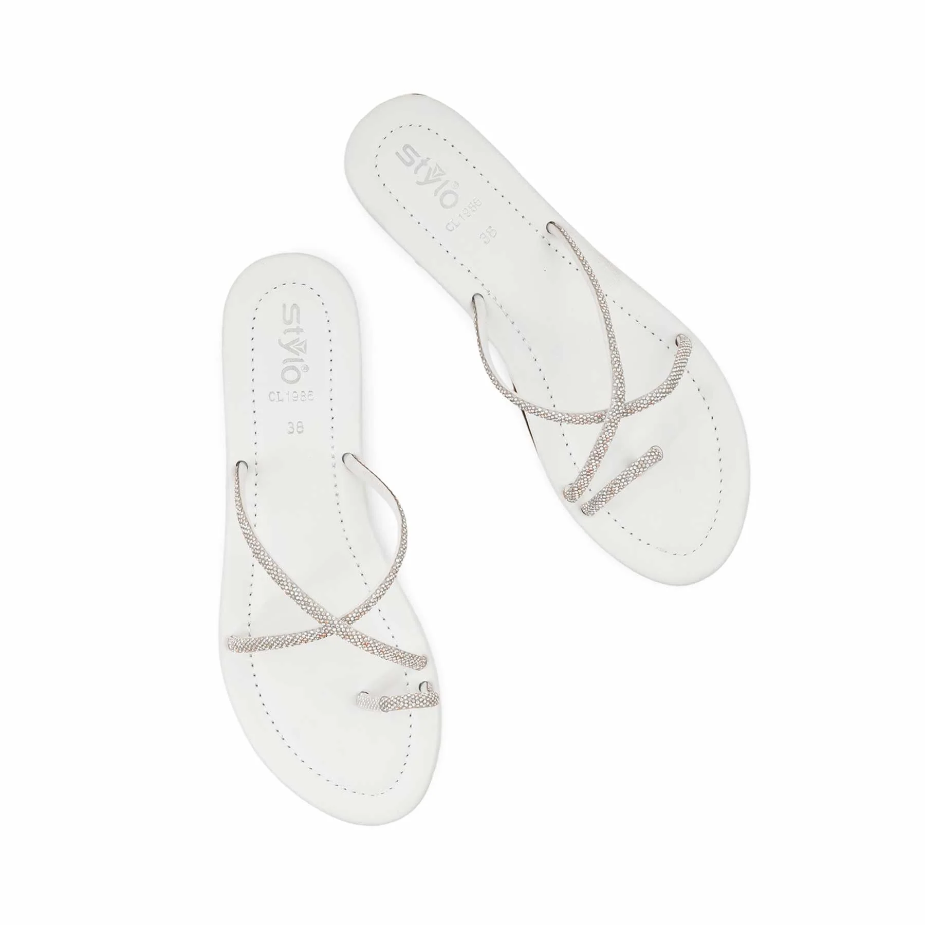 White Casual Chappal CL1986 - Image 5