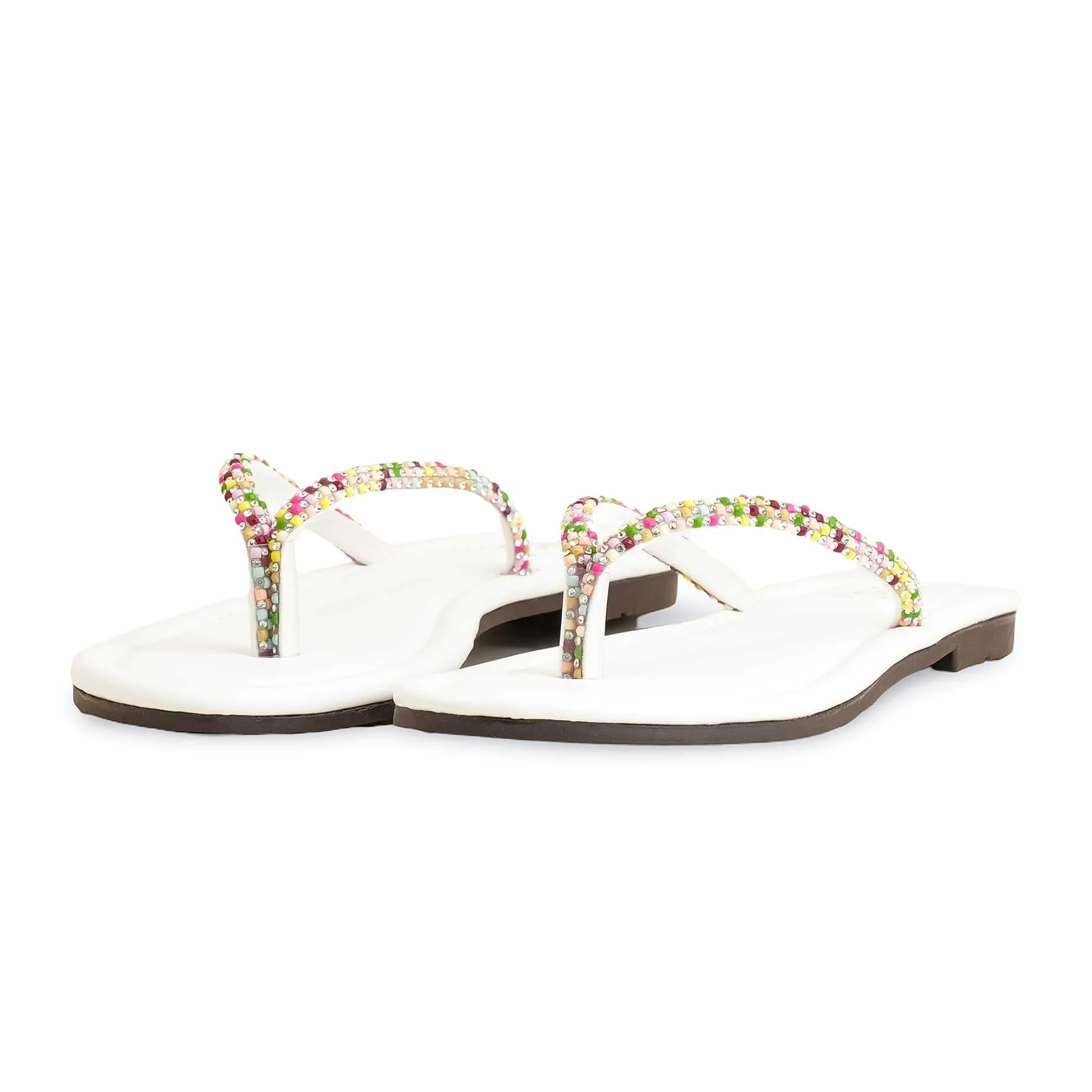 White Casual Chappal For Women CL2030 - Image 3