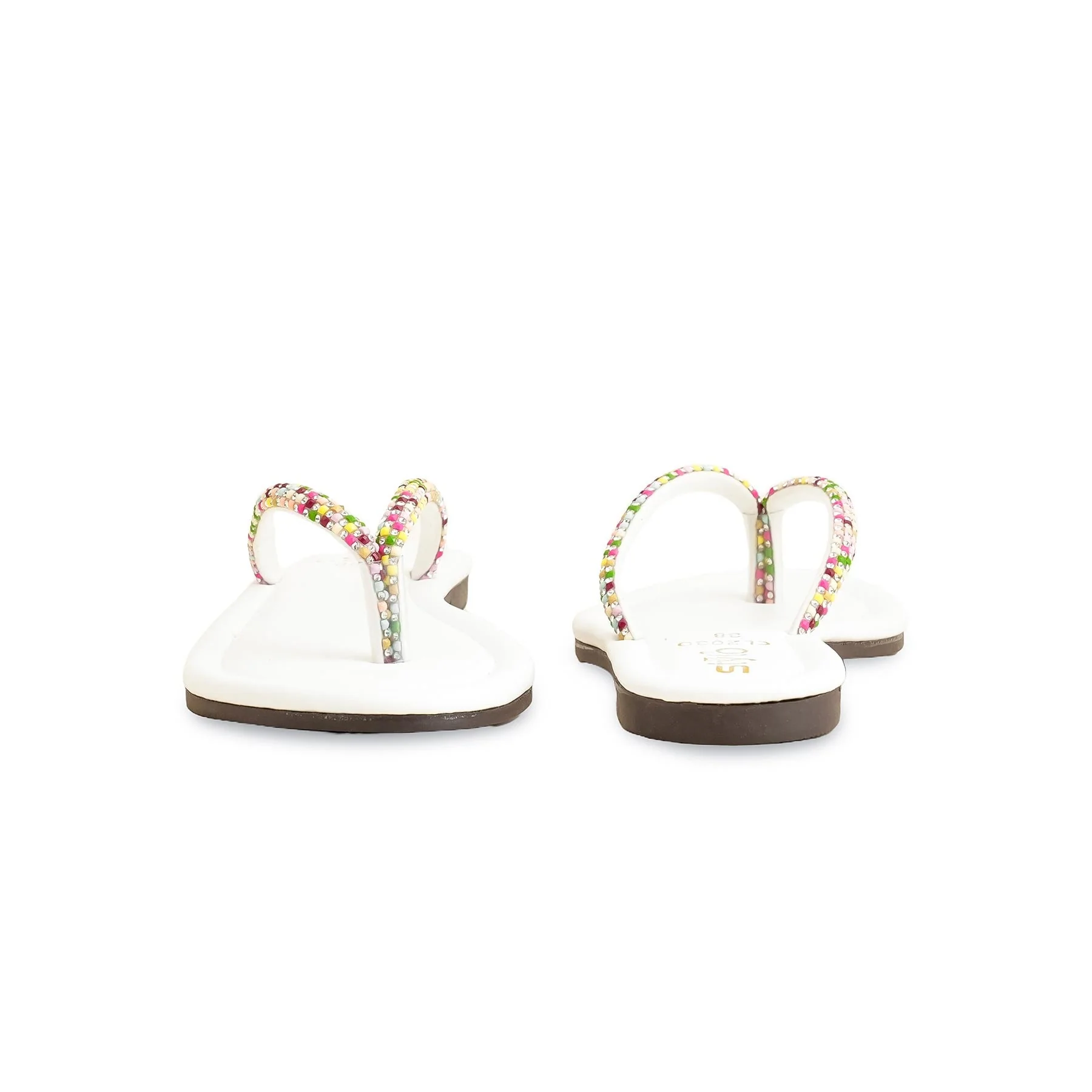 White Casual Chappal For Women CL2030 - Image 4