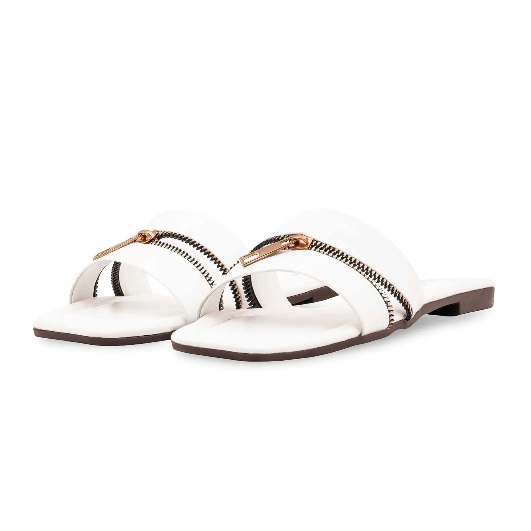 White Casual Slipper For Women CL2254 - Image 3