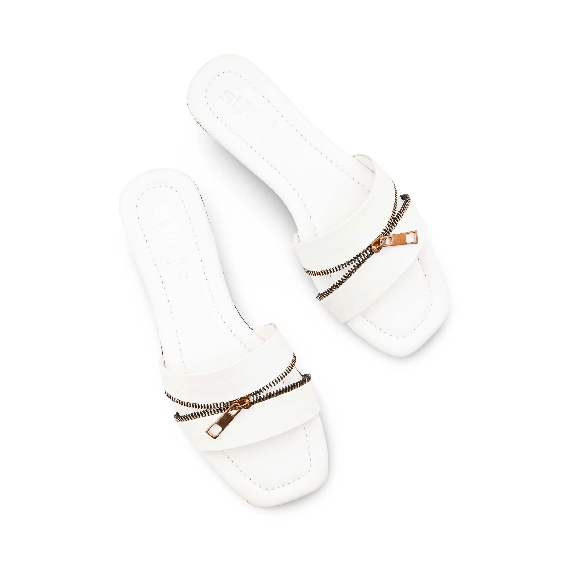 White Casual Slipper For Women CL2254 - Image 5