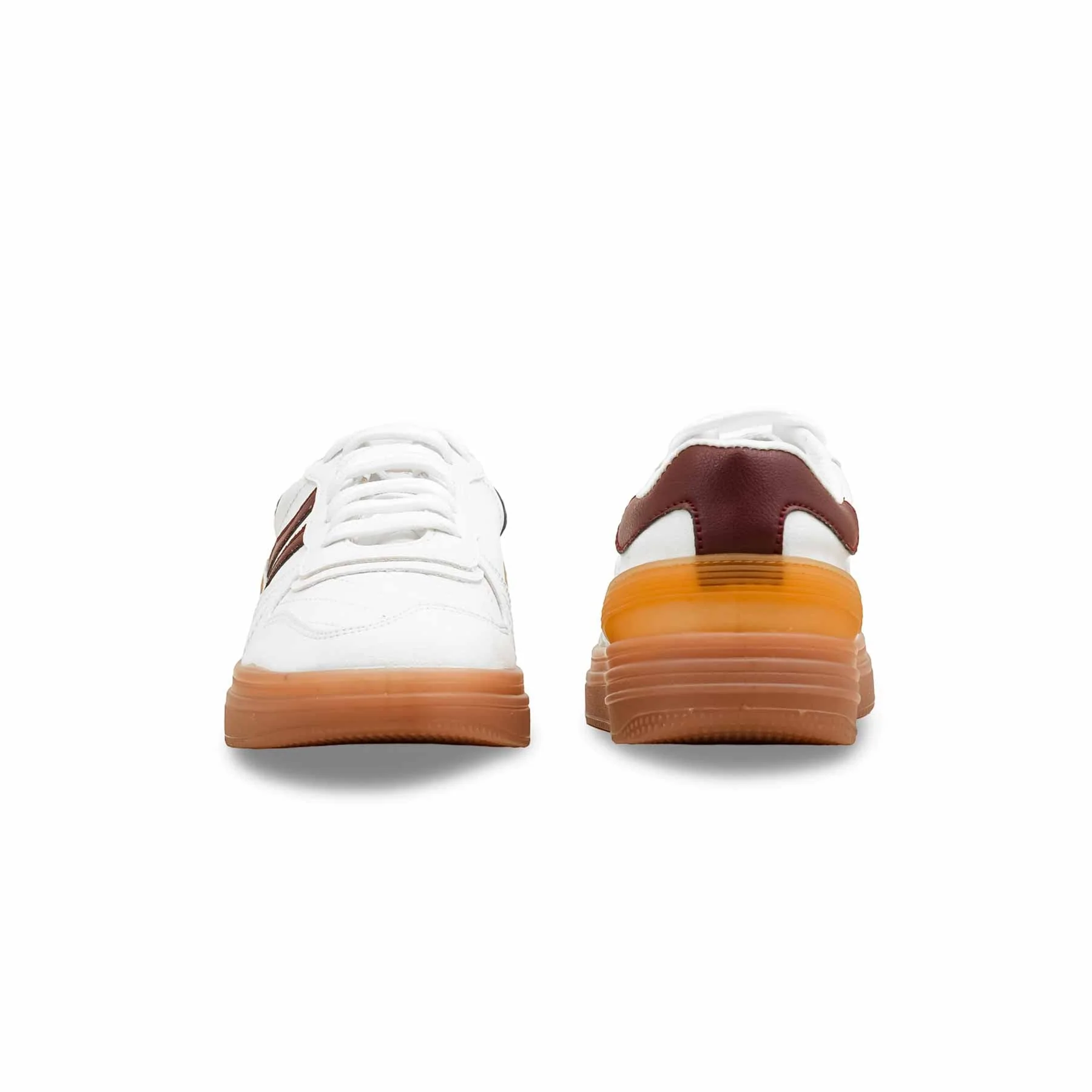 White Casual Sneaker For Women AT7441 - Image 4