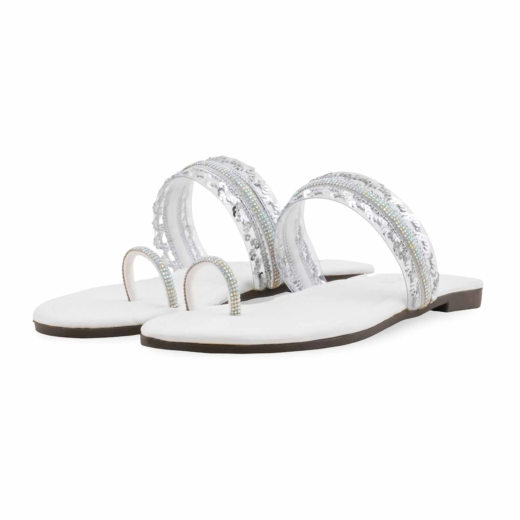 White Casual Women Chappal CL2217 - Image 3