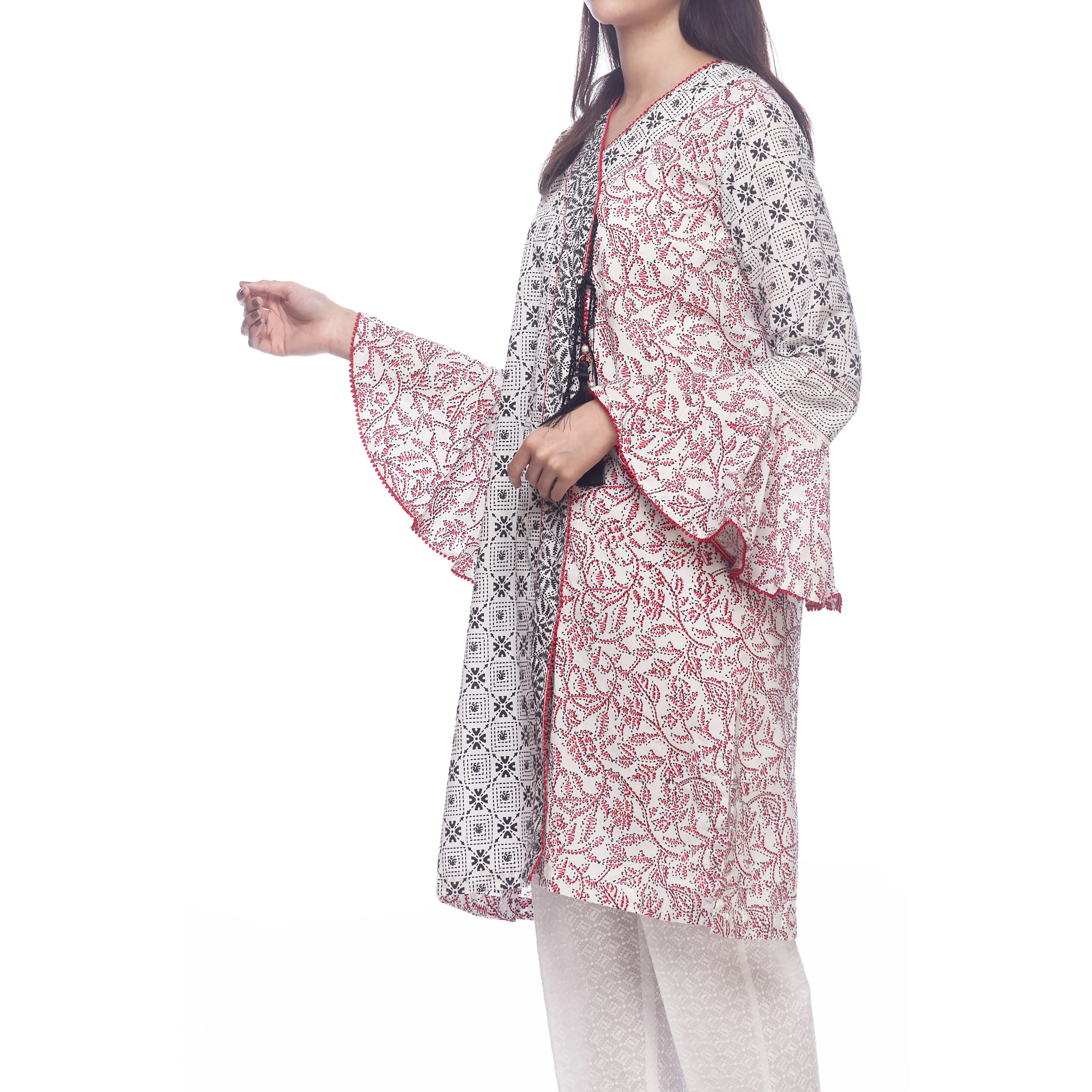 White Printed Lawn Shirt PS2168 - Image 2