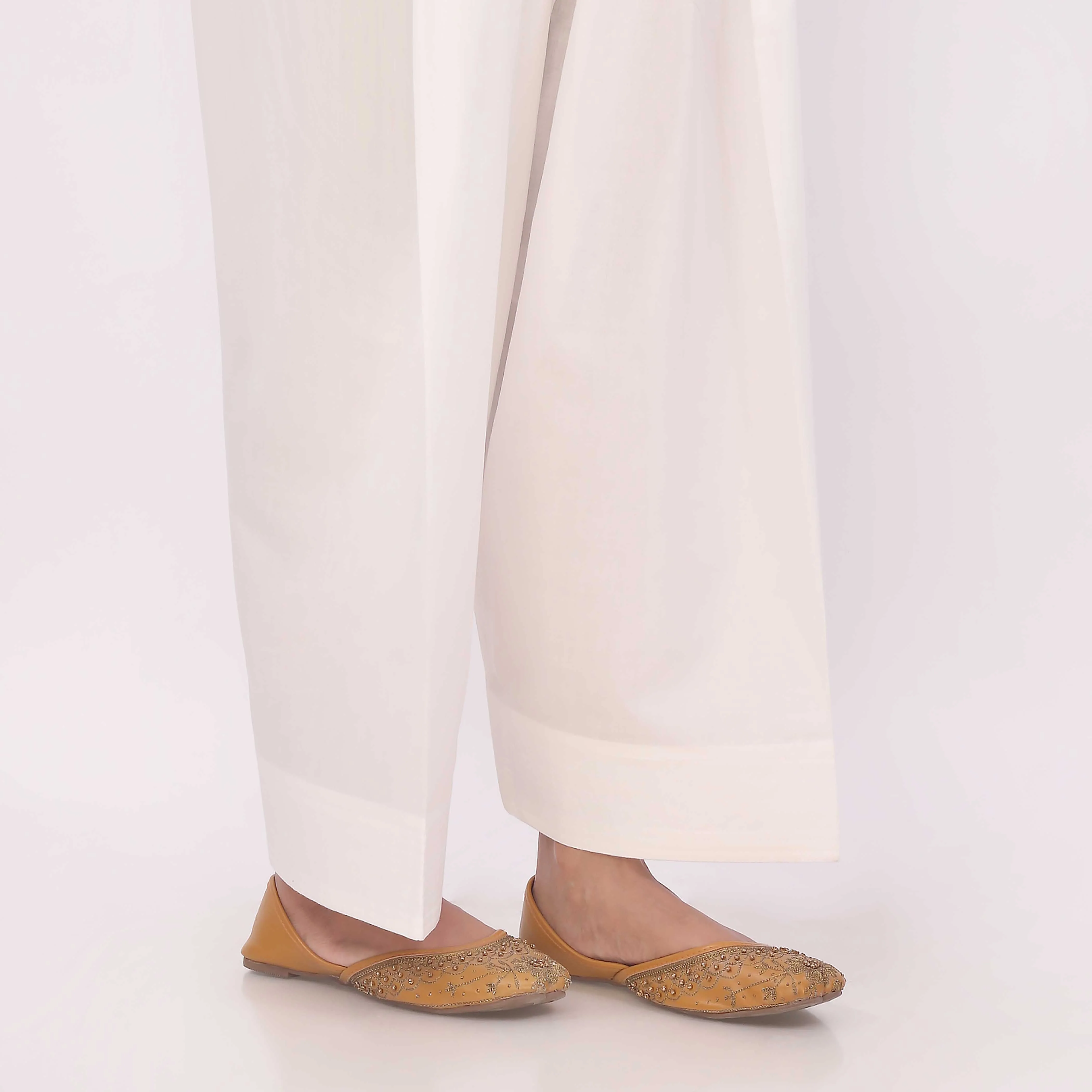 White Cotton Cambric Farshi Shalwar PL5115 - Image 3