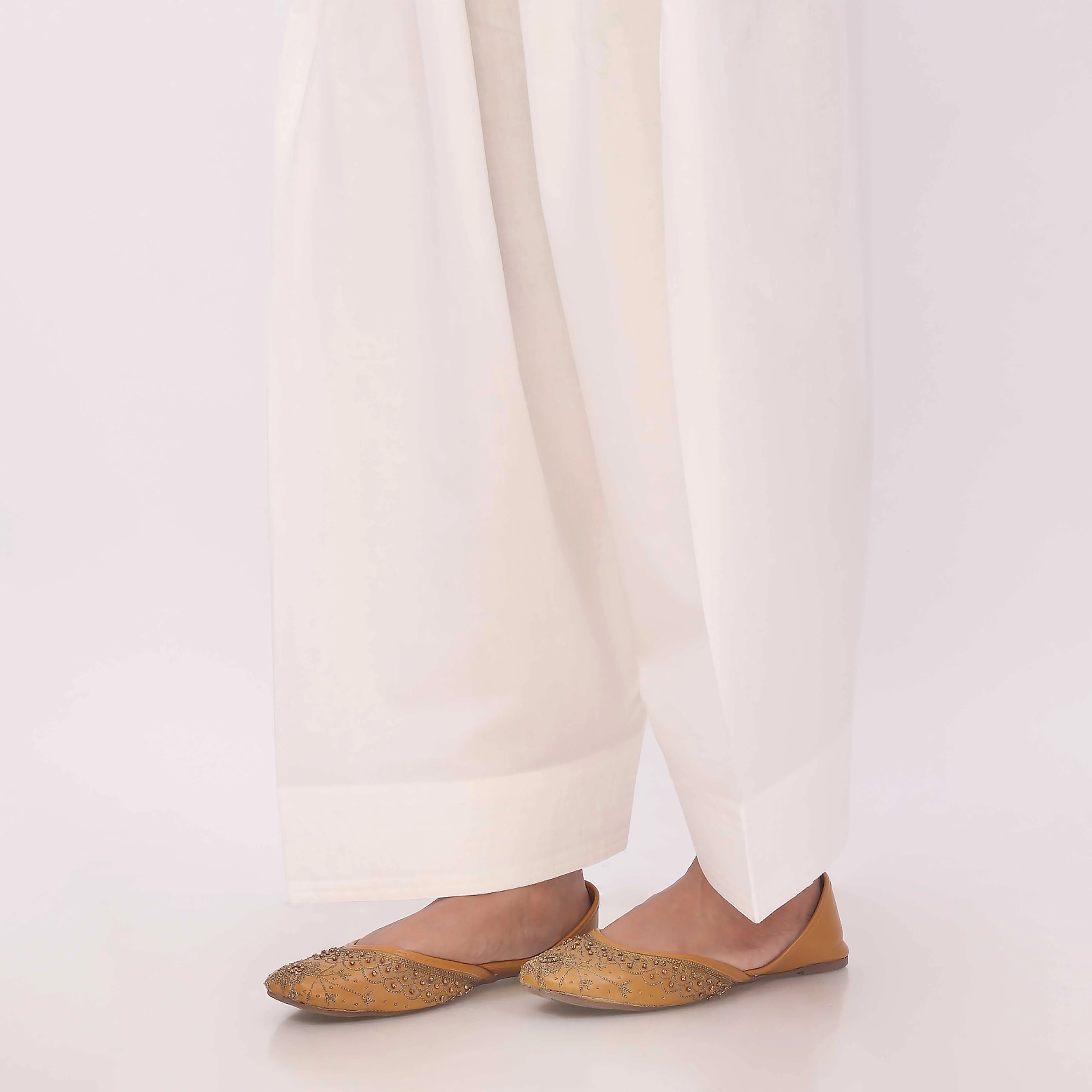White Cotton Cambric Farshi Shalwar PL5115 - Image 4