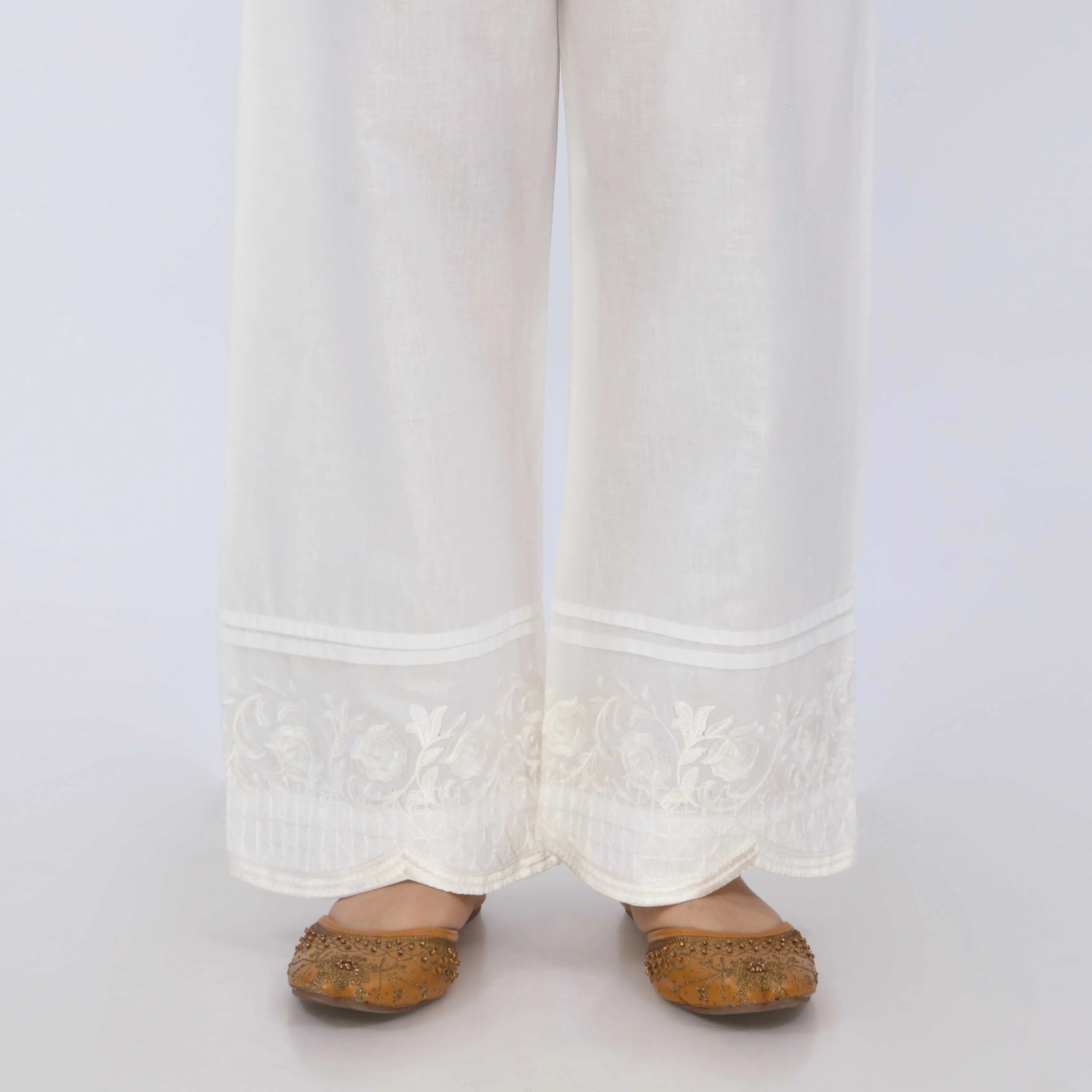 White Cotton Cambric Trouser PL5069 - Image 2