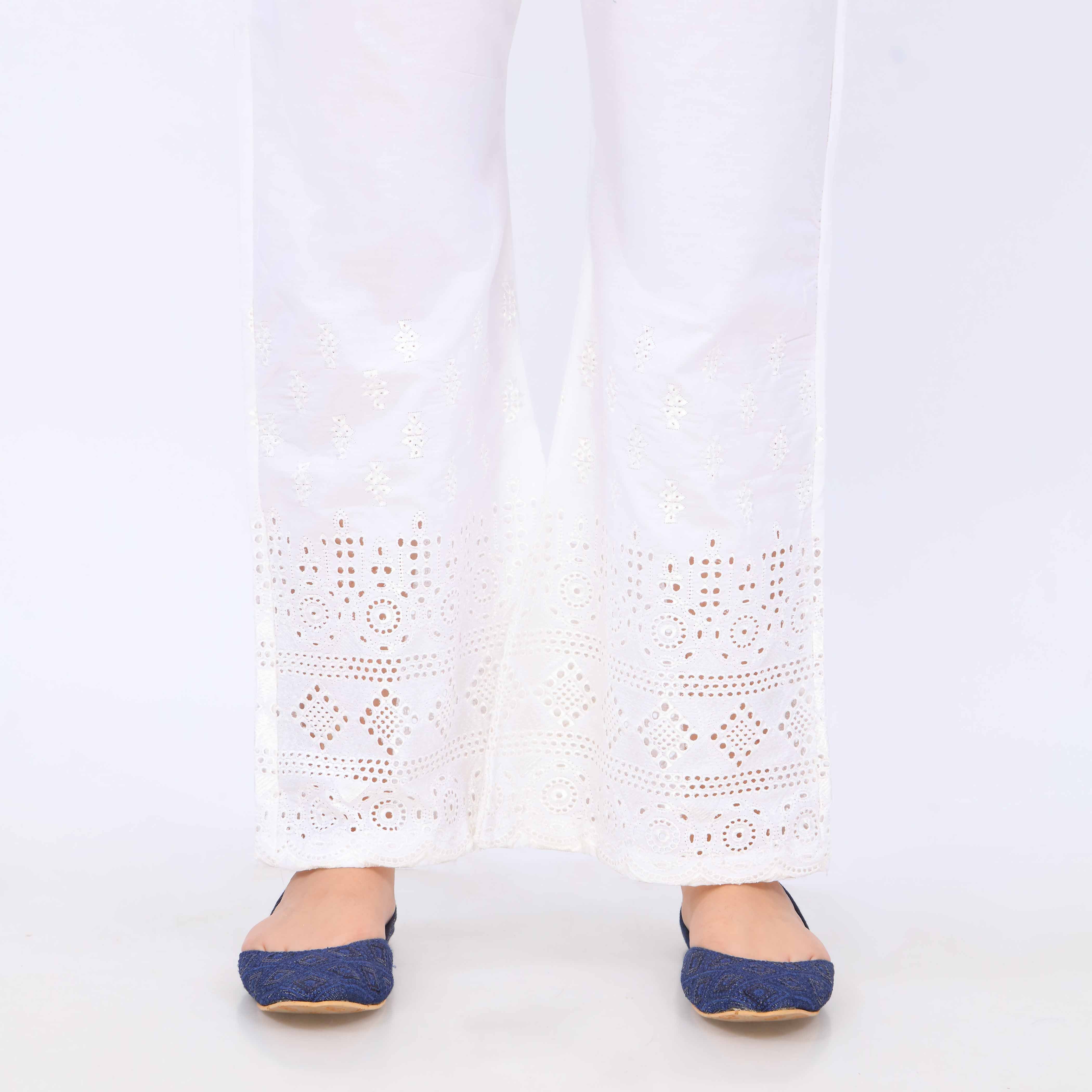 White Cotton Cambric Trouser PL5081 - Image 2
