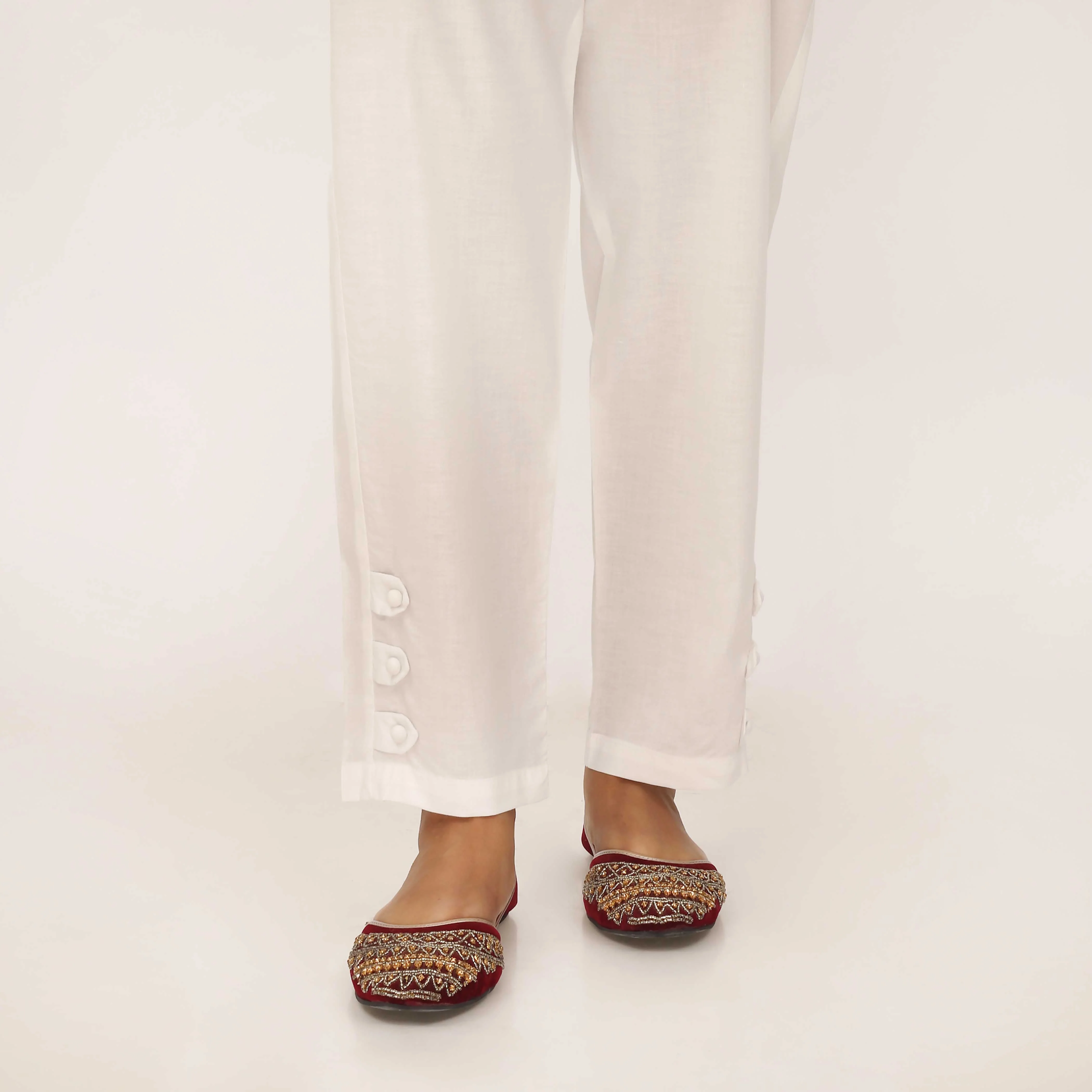 White Cotton Cambric Trouser PL5109 - Image 2