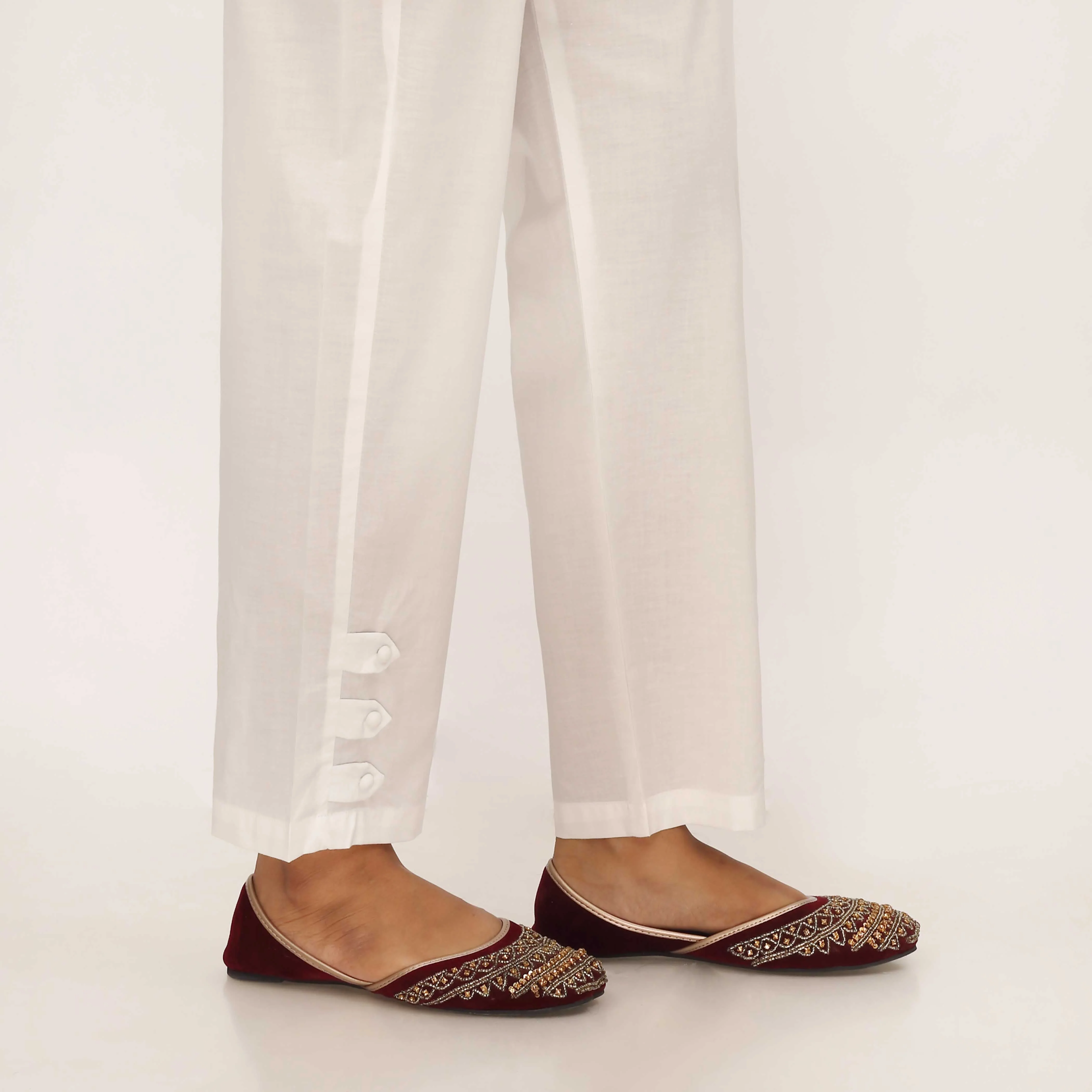 White Cotton Cambric Trouser PL5109 - Image 3
