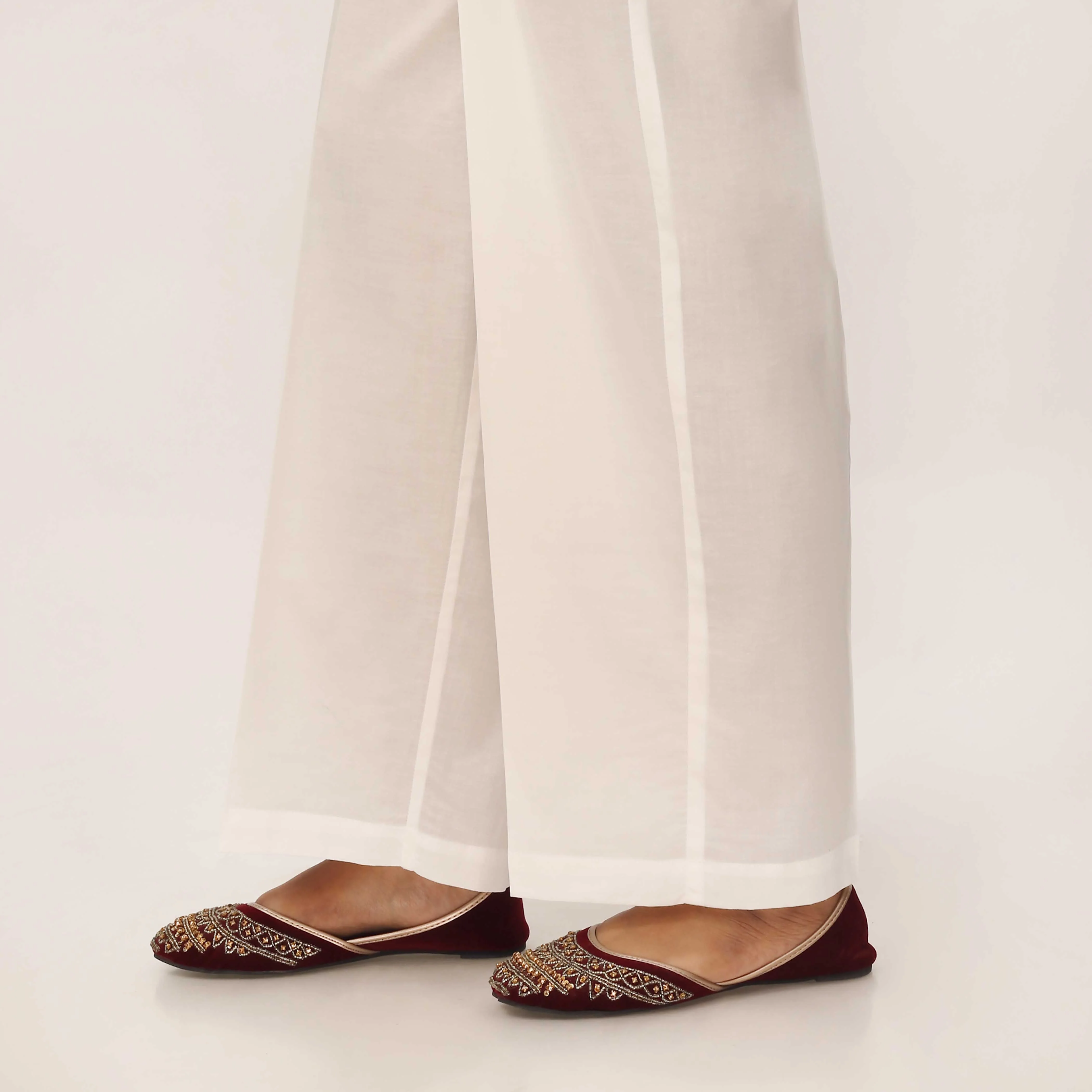 White Cotton Cambric Trouser PL5118 - Image 3
