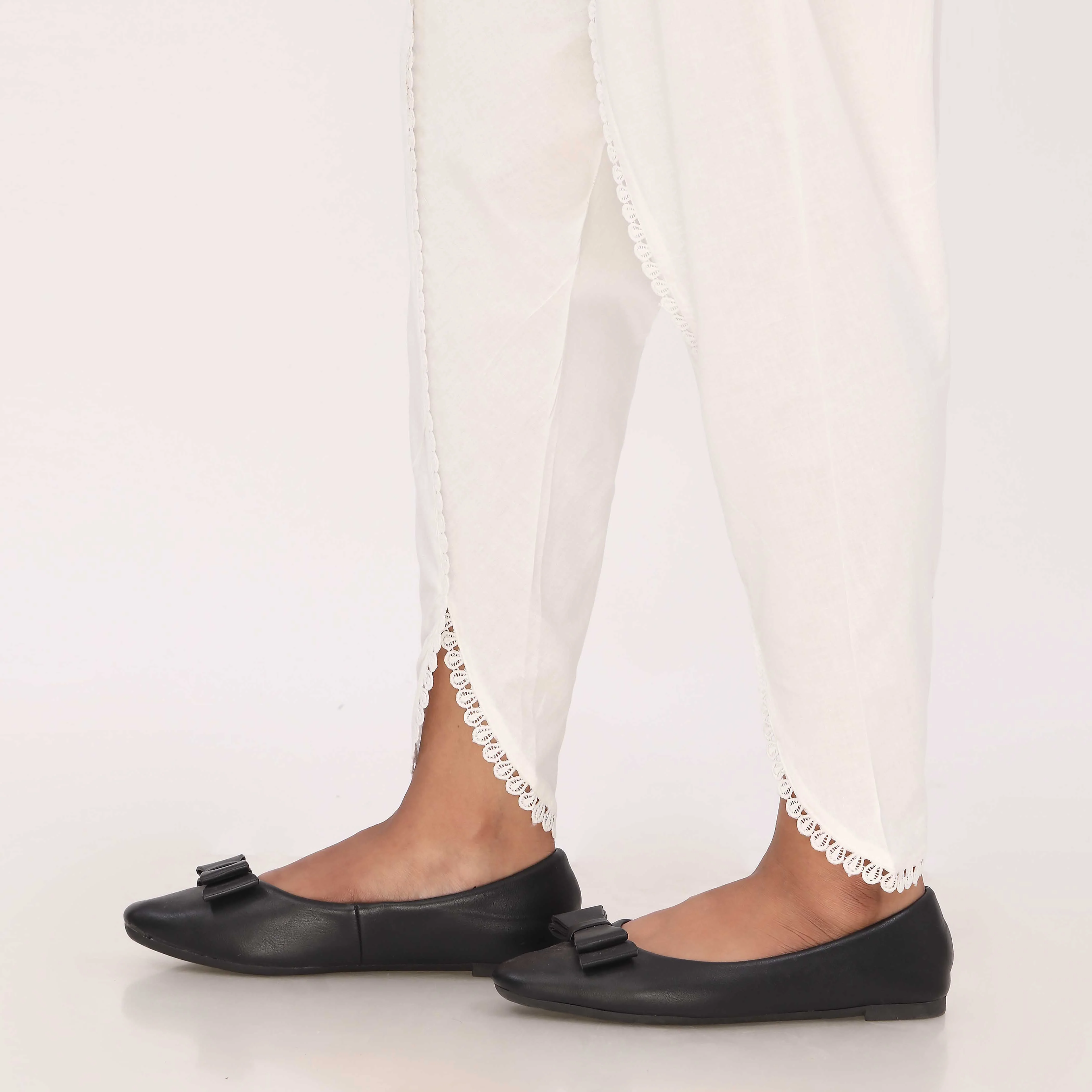 White Cotton Cambric Tulip Shalwar PL5129 - Image 3