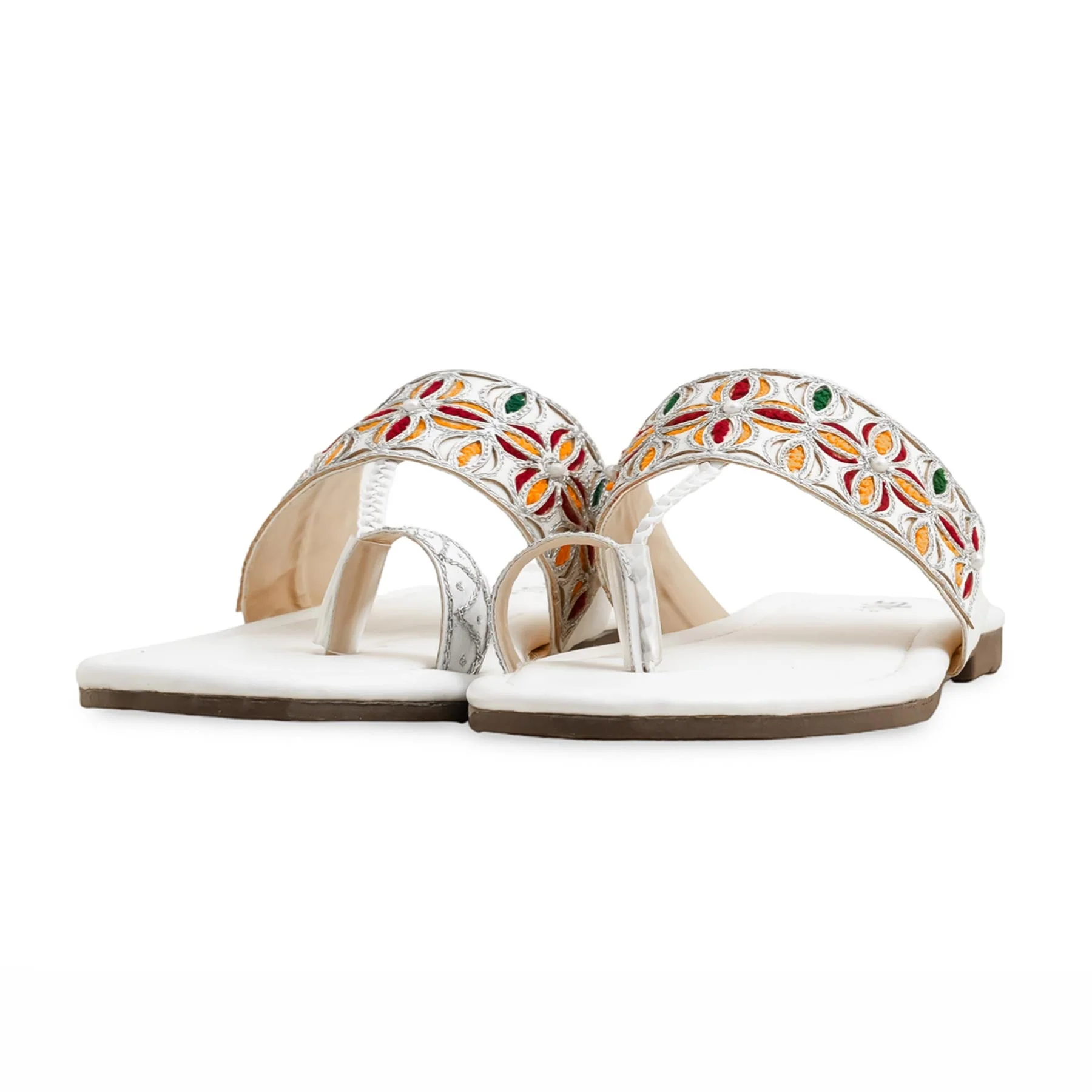 White Ethnic Chappal EC0234 - Image 3