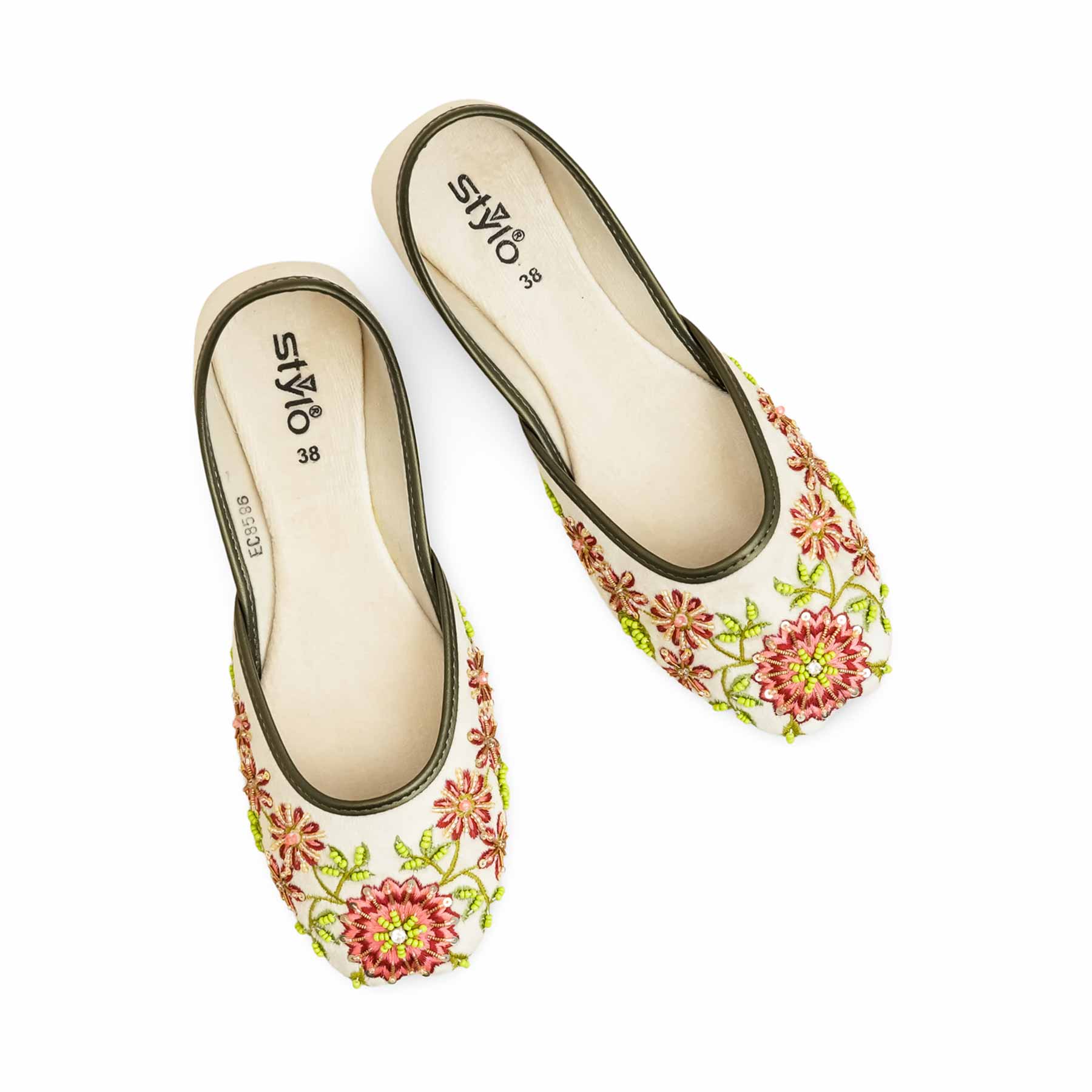 White Ethnic Khussa EC8586 - Image 5