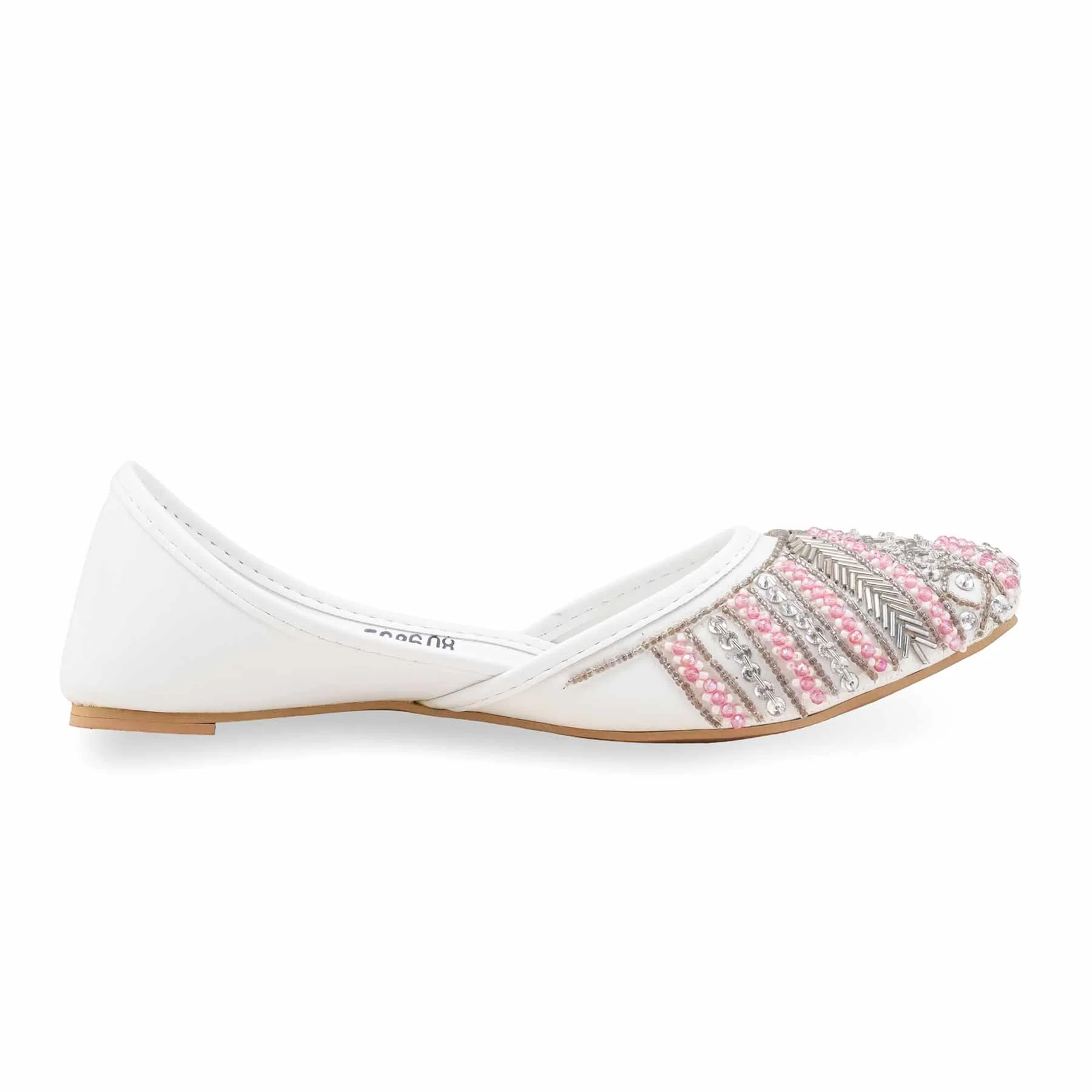 White Ethnic Khussa For Women EC8608 - Image 3