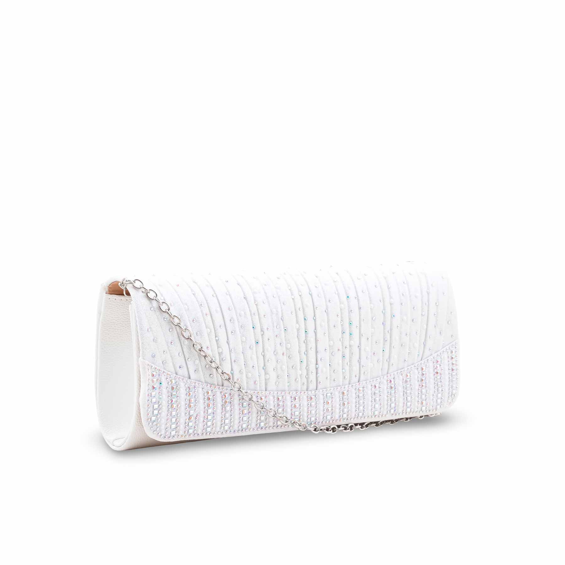 White Fancy Clutch For Ladies P24409 - Image 3