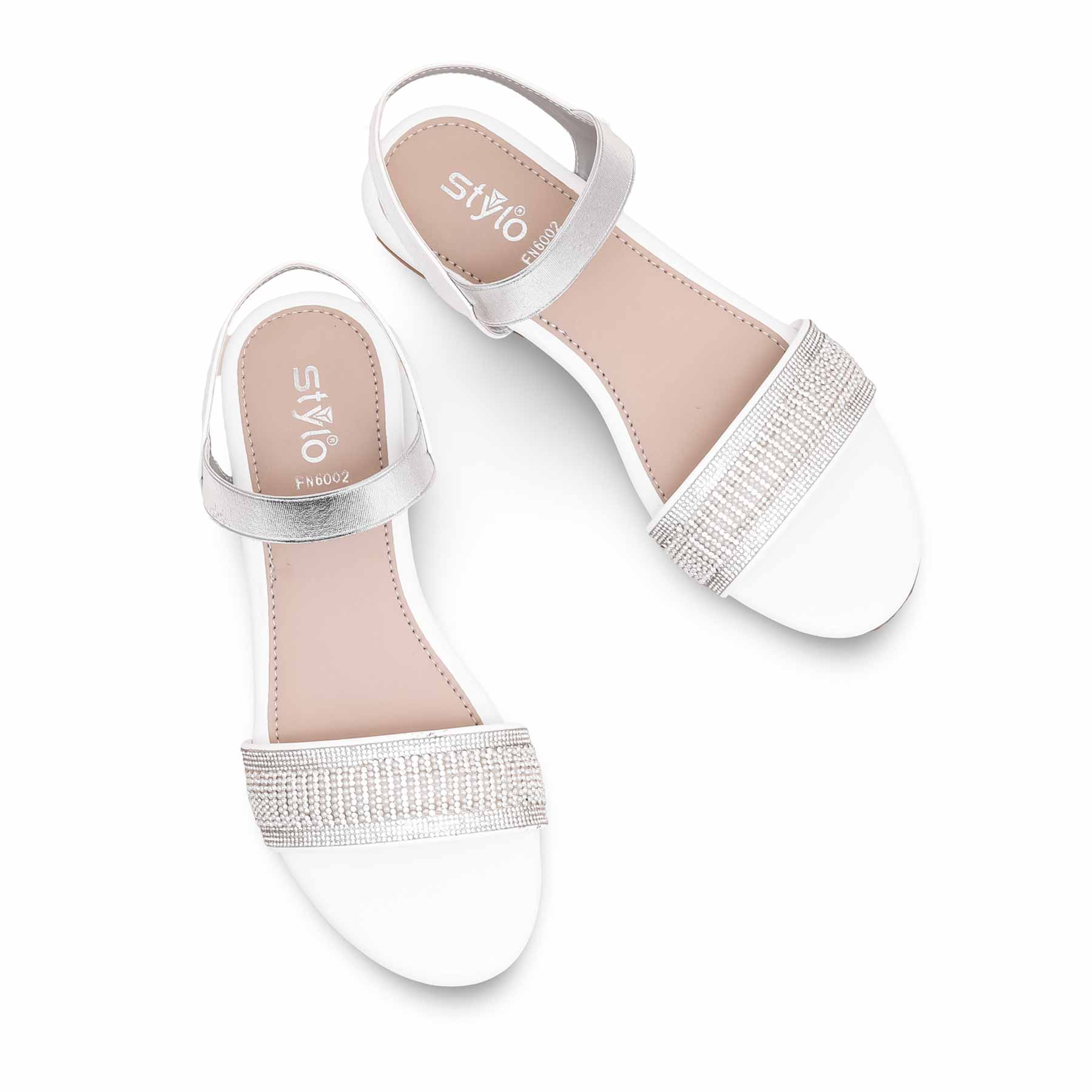 White Fancy Sandal FN6002 - Image 5