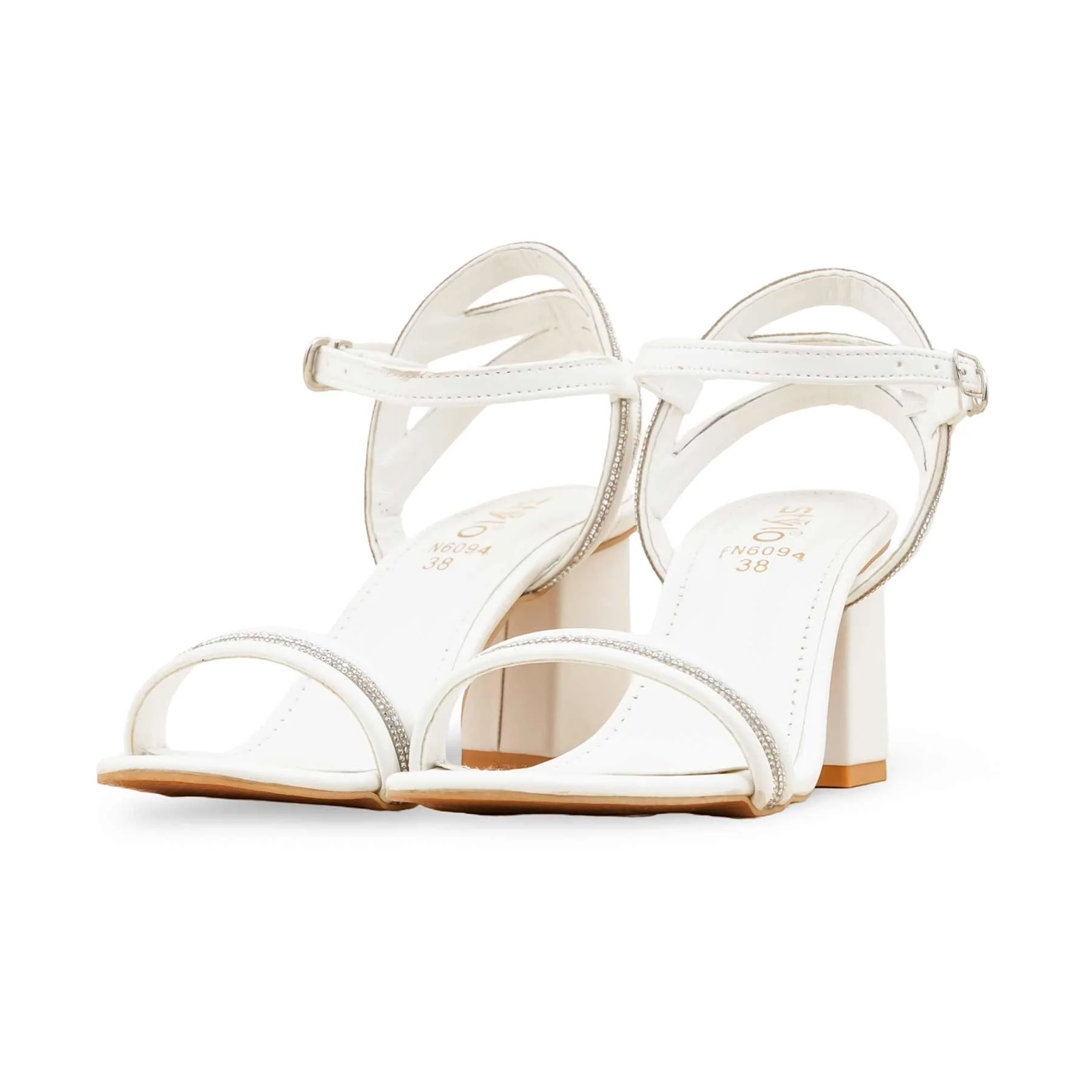 White Fancy Sandal For Women FN6094 - Image 3
