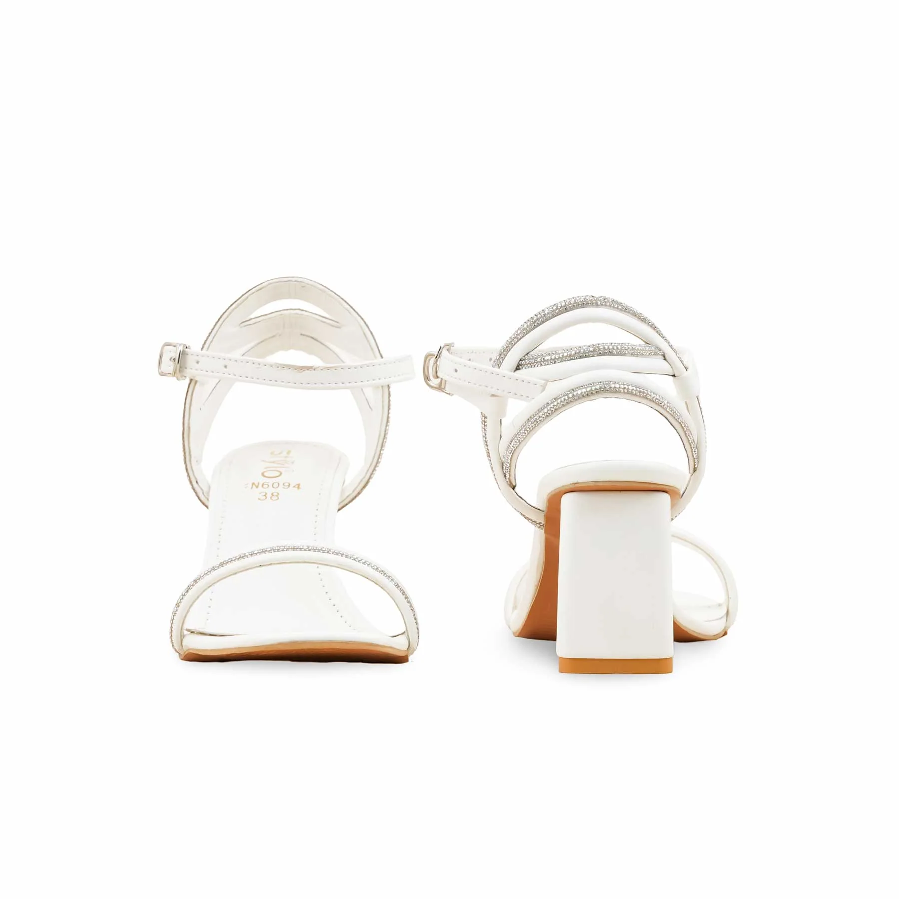 White Fancy Sandal For Women FN6094 - Image 4
