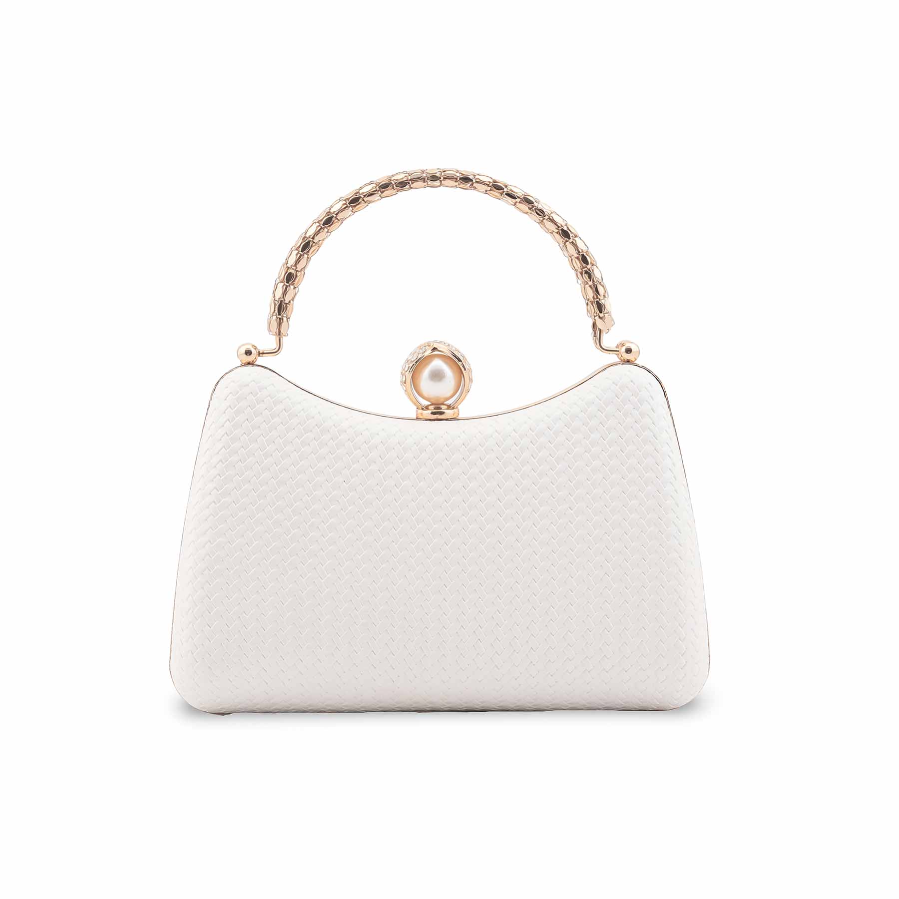 White Formal Clutch For Women P24431 - Image 4