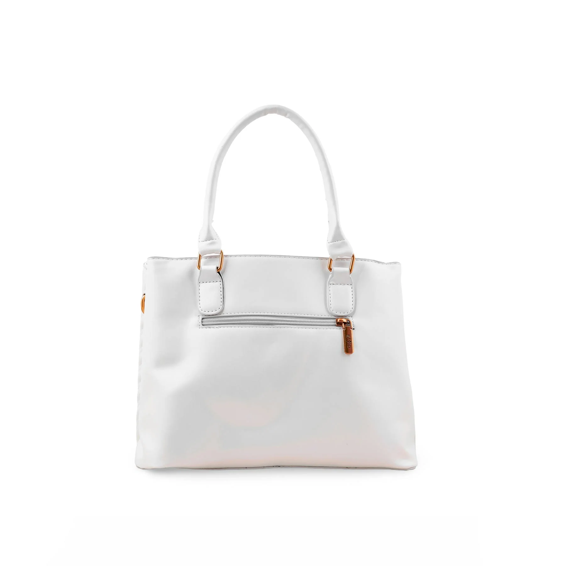 White Formal Hand Bag For Ladies P36153 - Image 4