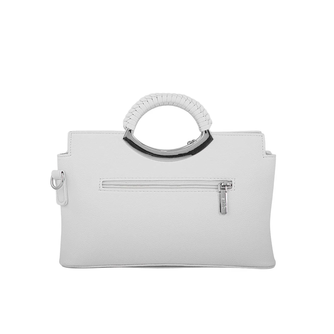 White Formal Hand Bag For Women P36165 - Image 4
