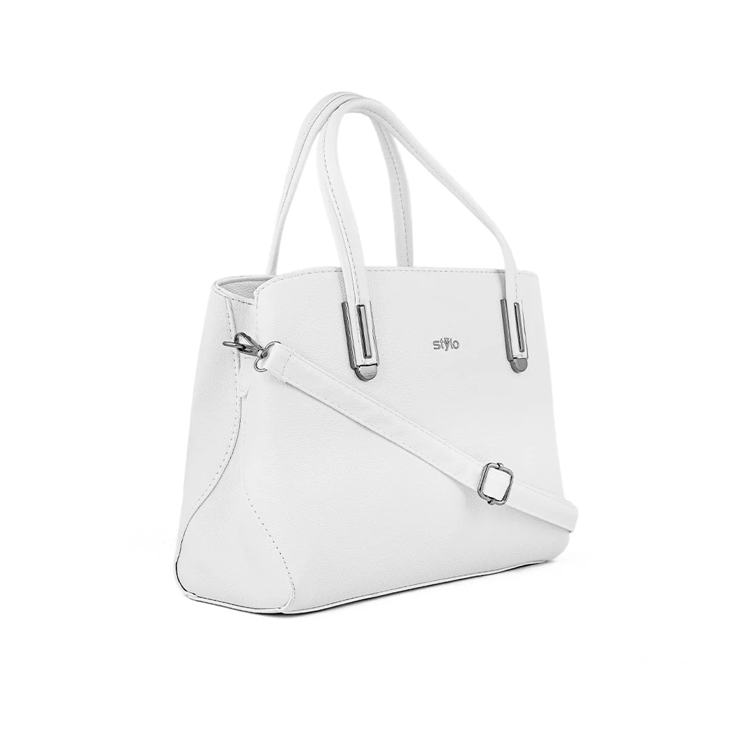 White Formal Hand Bag P36238 - Image 3