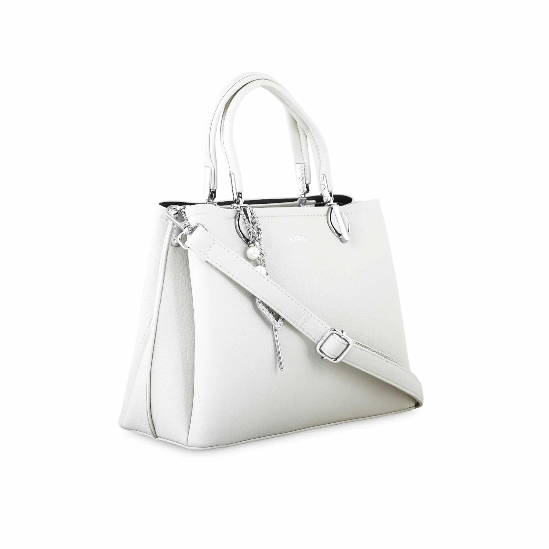 White Formal Hand Bag P36256 - Image 3