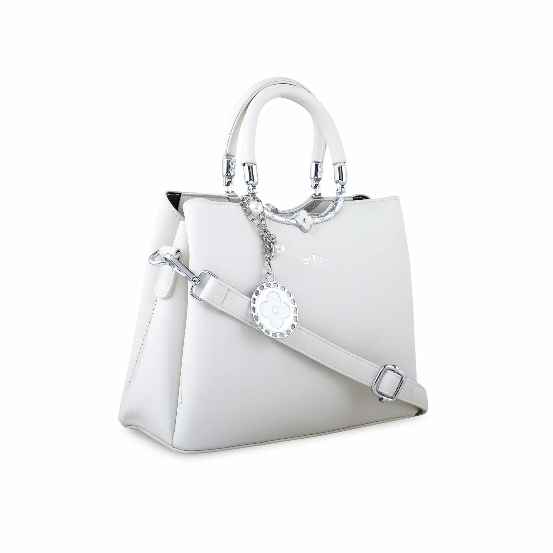 White Formal Hand Bag P36257 - Image 3