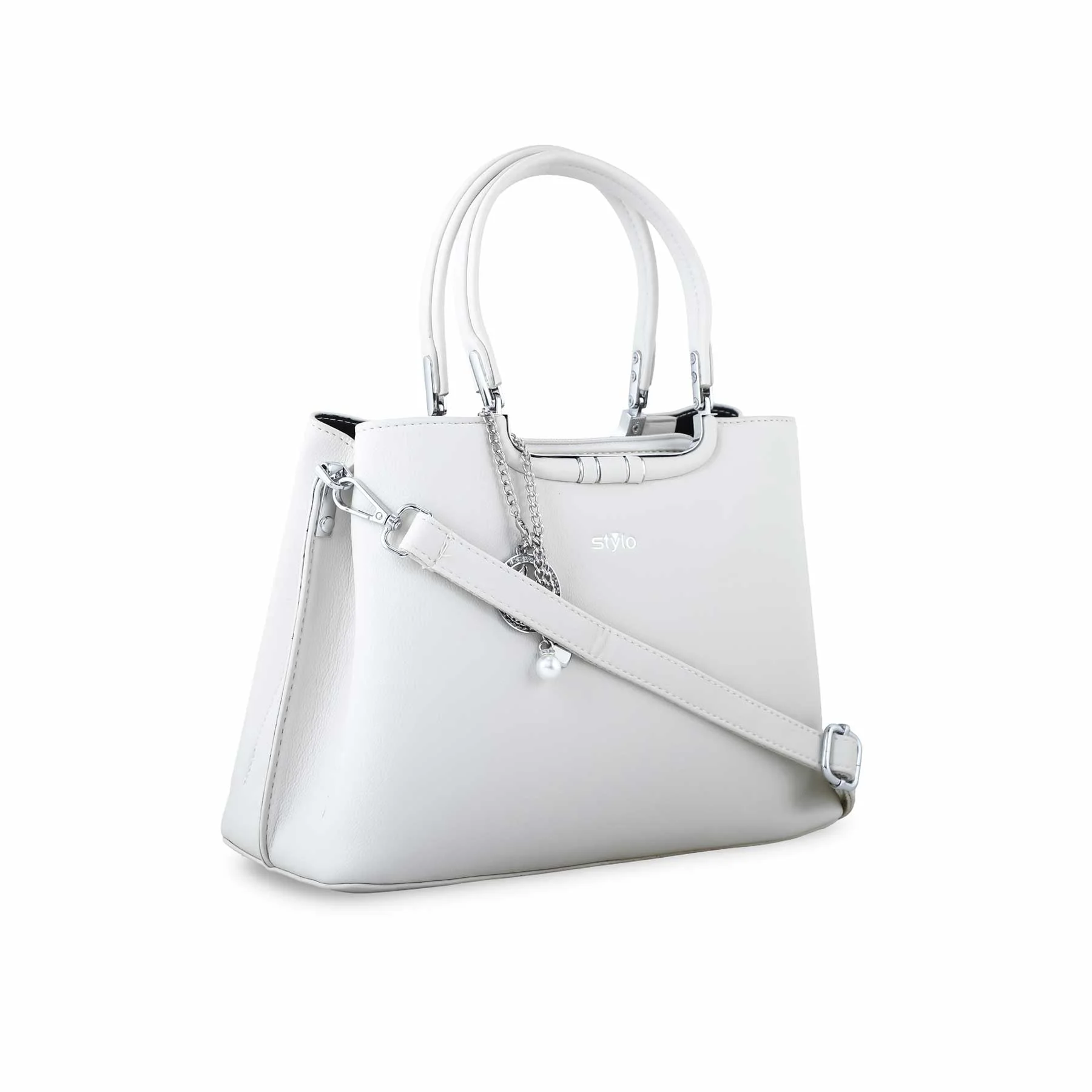 White Formal Hand Bag P36258 - Image 3