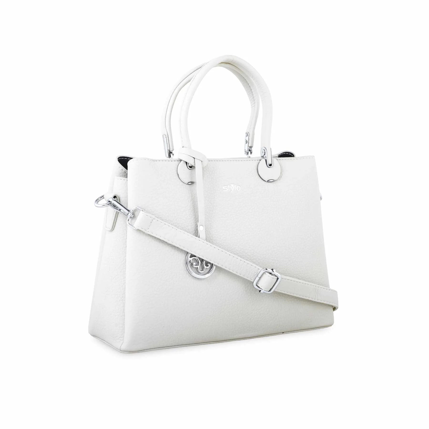 White Formal Hand Bag P36262 - Image 2