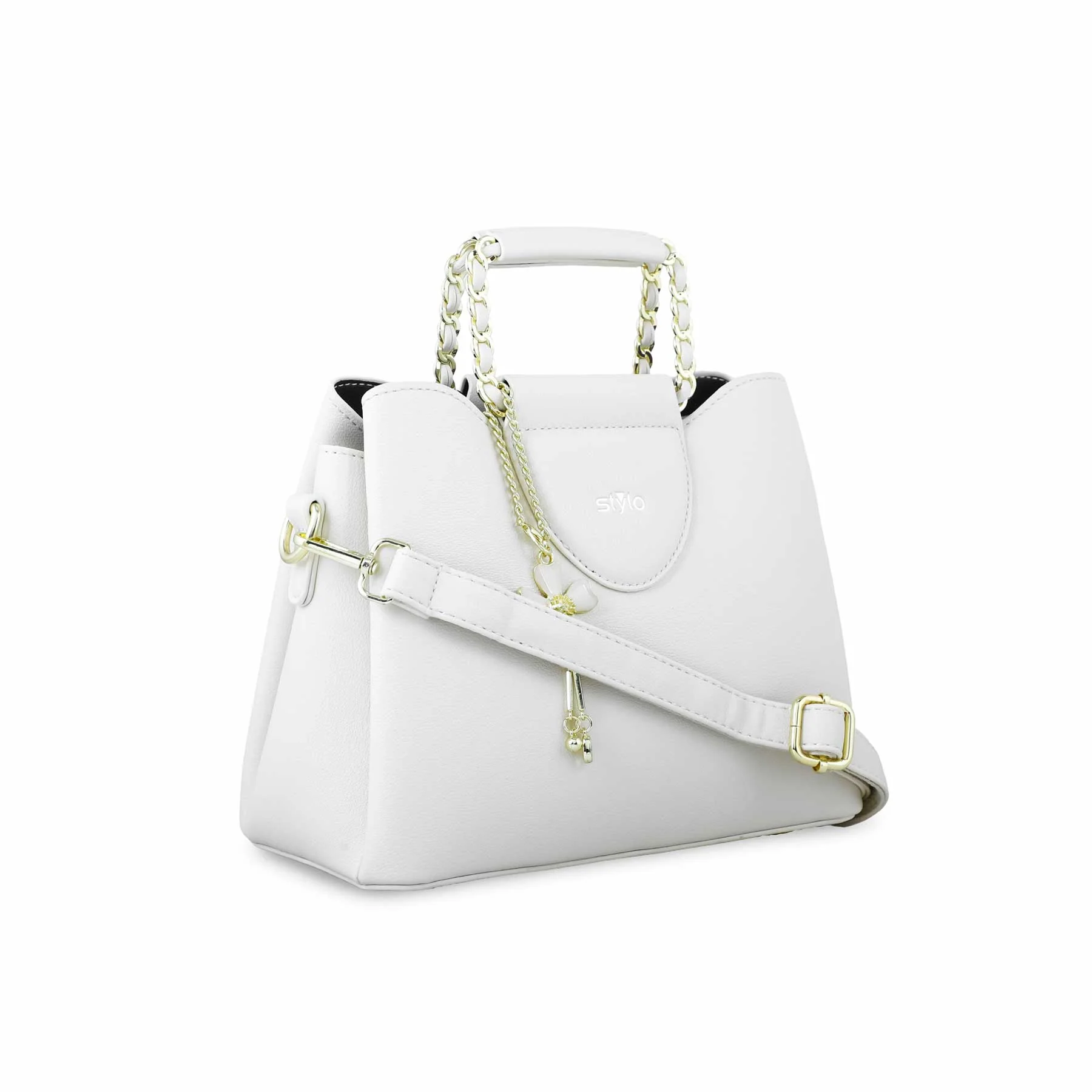 White Formal Hand Bag P36266 - Image 3