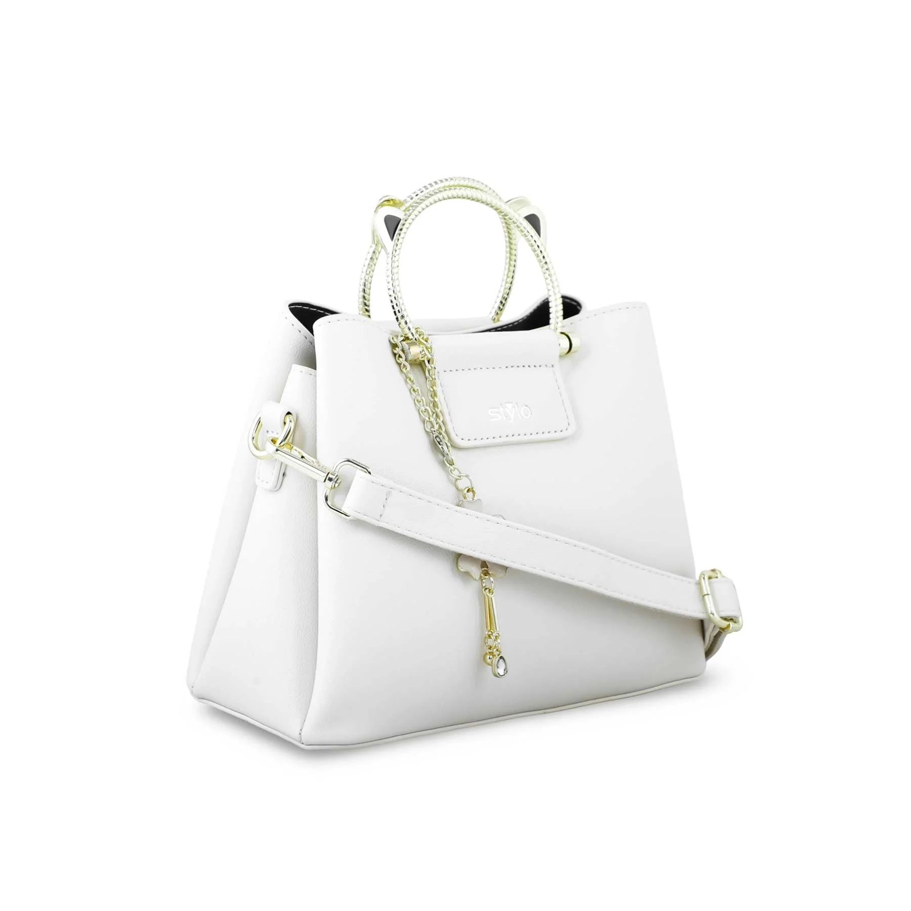 White Formal Hand Bag P36267 - Image 3