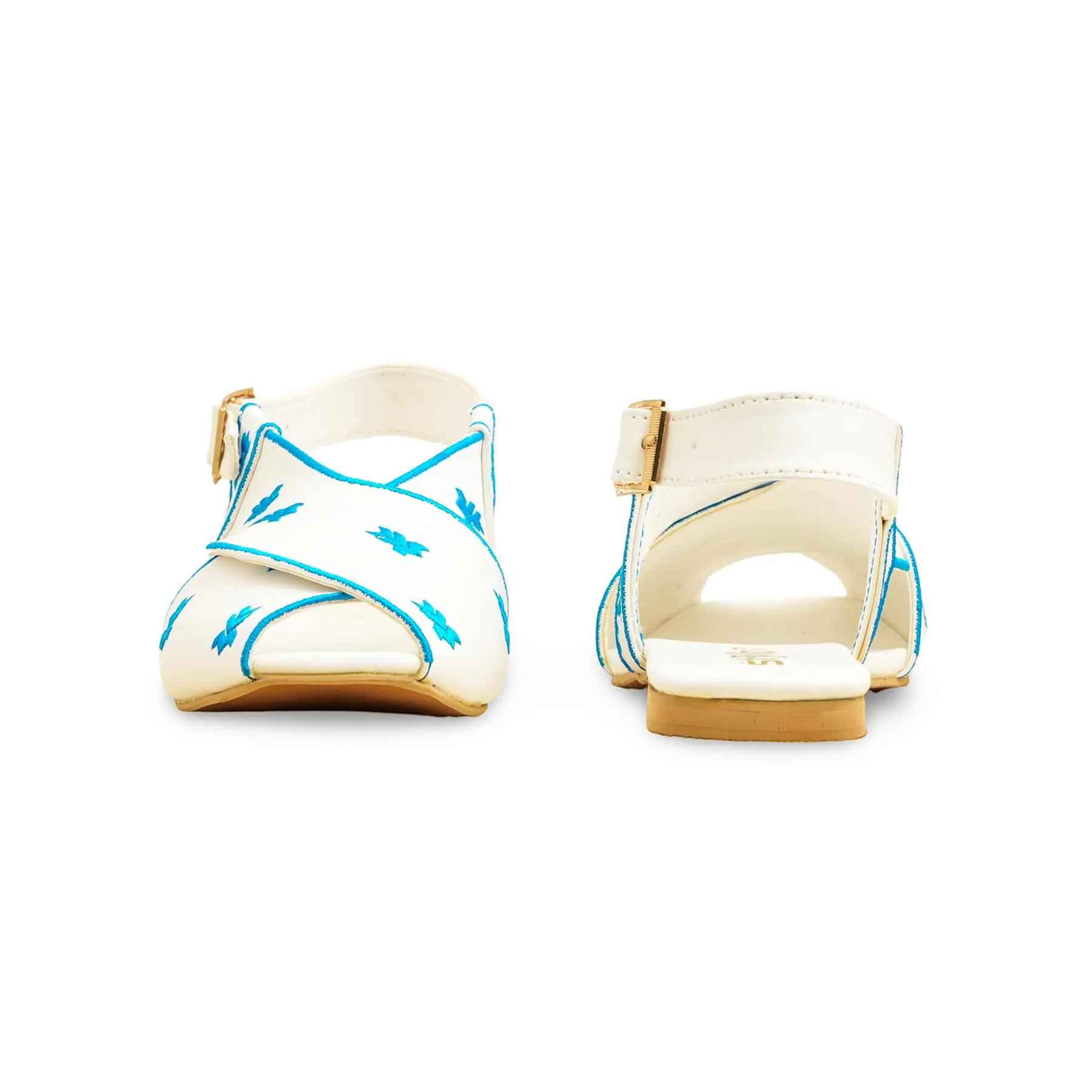 White Formal Peshawari Chappal EC3189 - Image 4