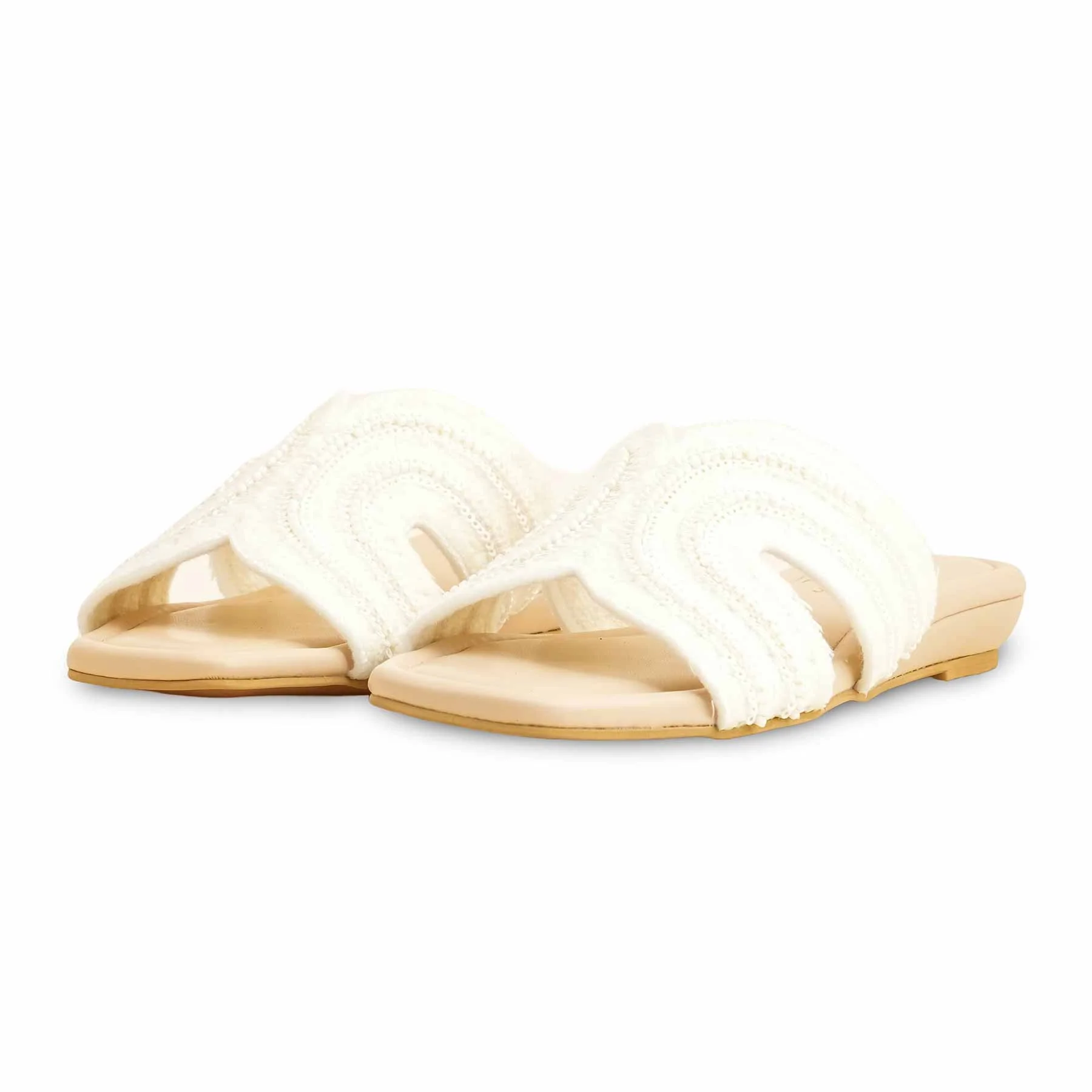 White Formal Slipper For Ladies FR8338 - Image 3