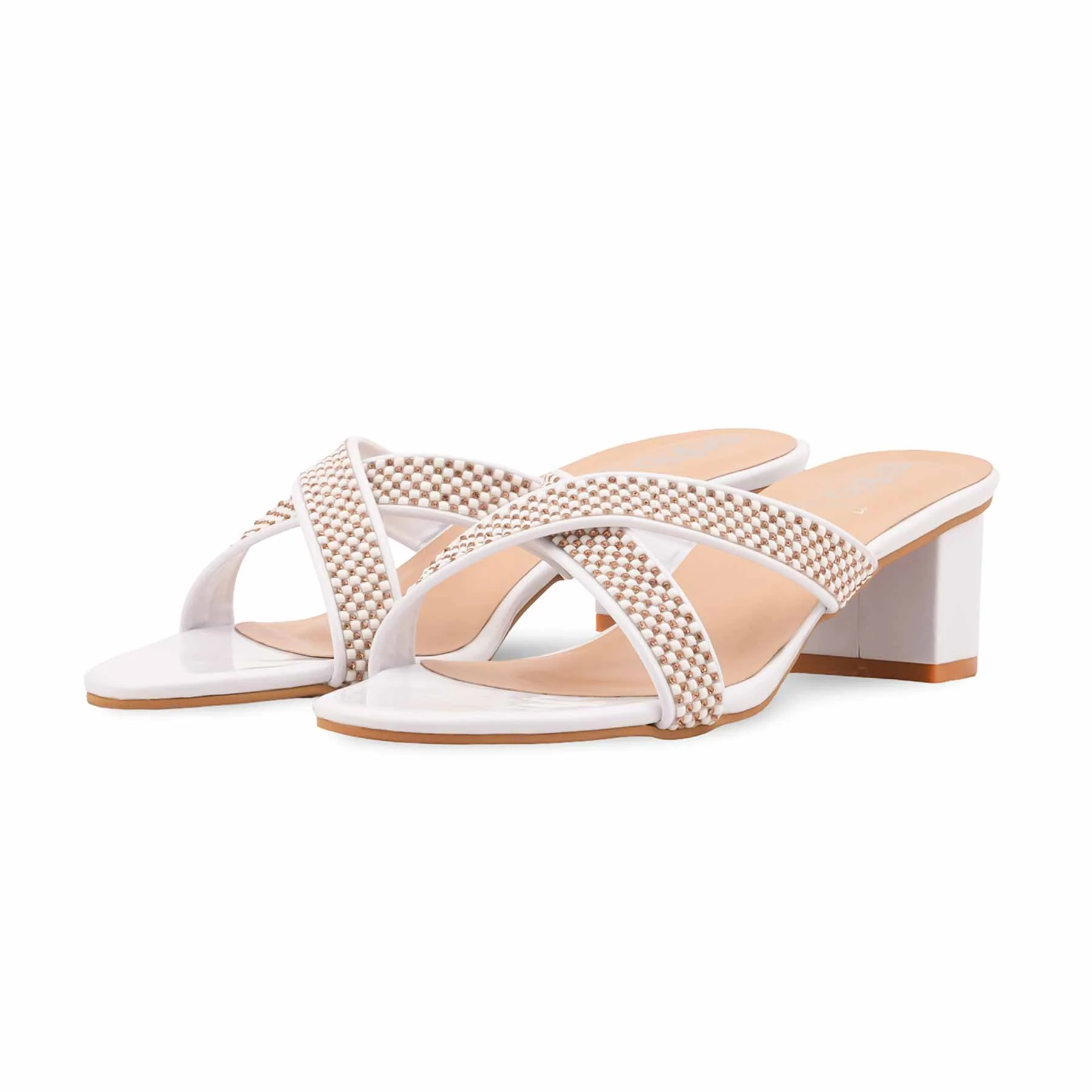 White Formal Slipper For Ladies FR8523 - Image 3