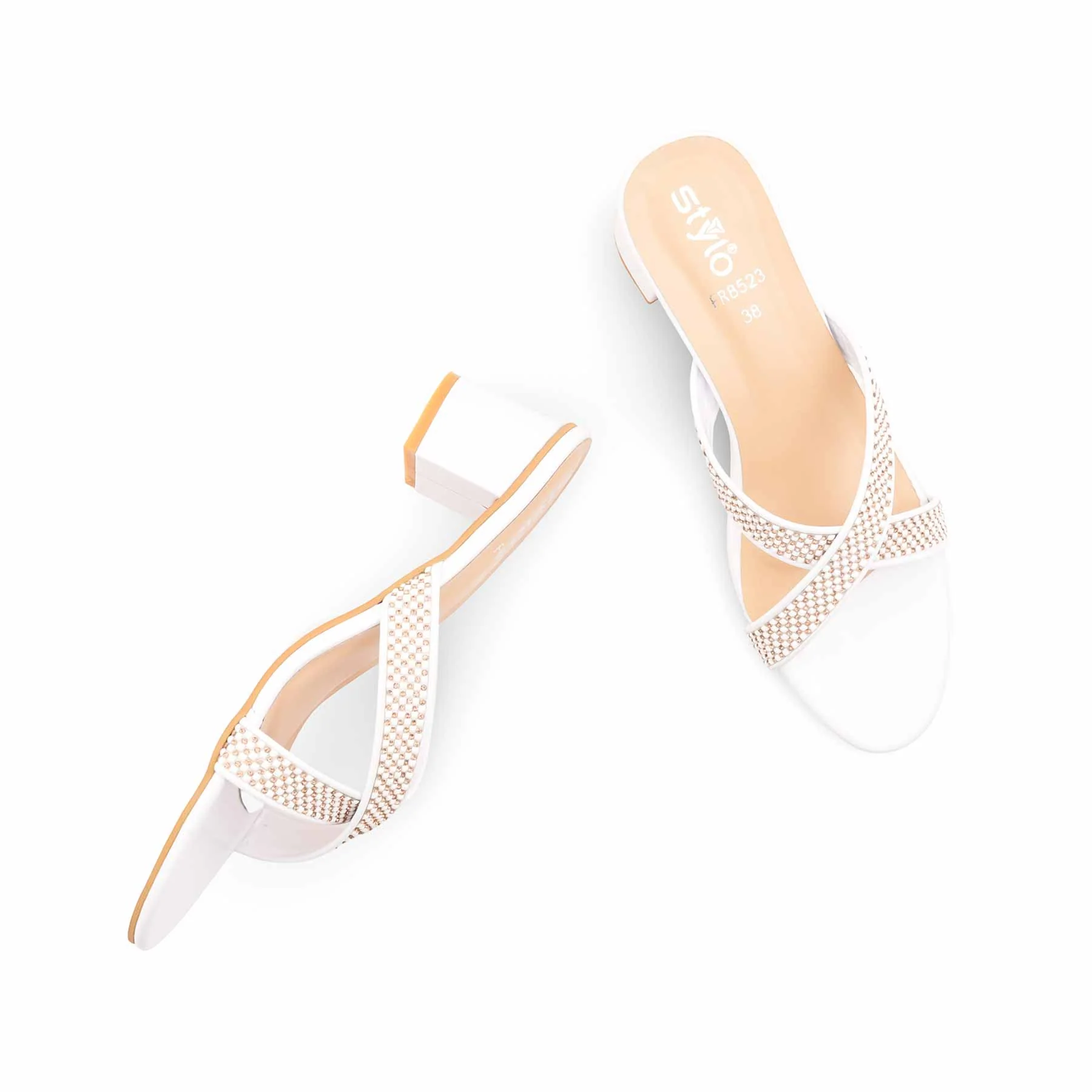 White Formal Slipper For Ladies FR8523 - Image 5