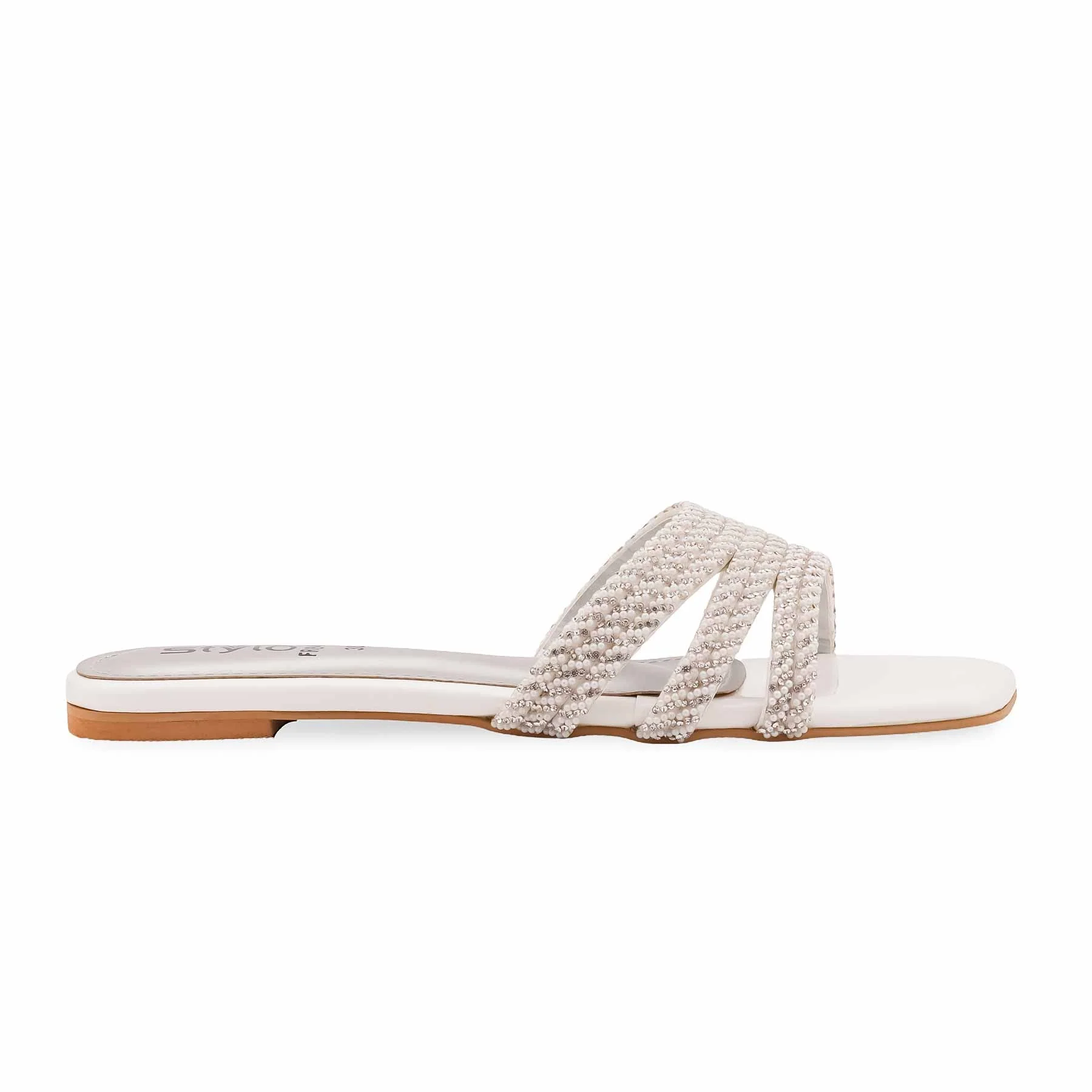 White Formal Slipper For Women FR8462 - Image 2