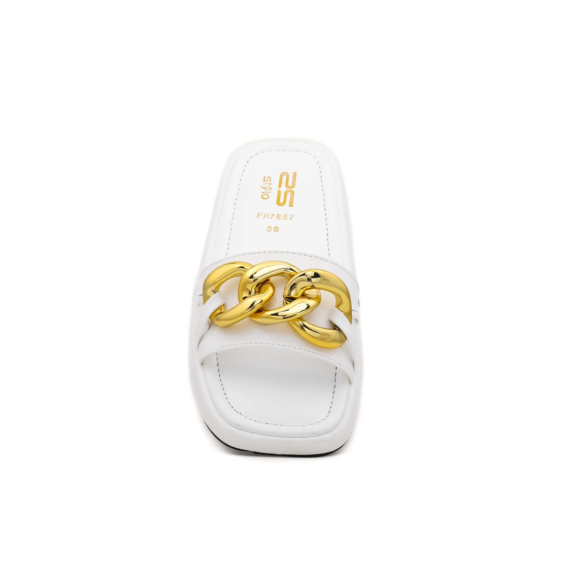 White Formal Slipper FR7857 - Image 3