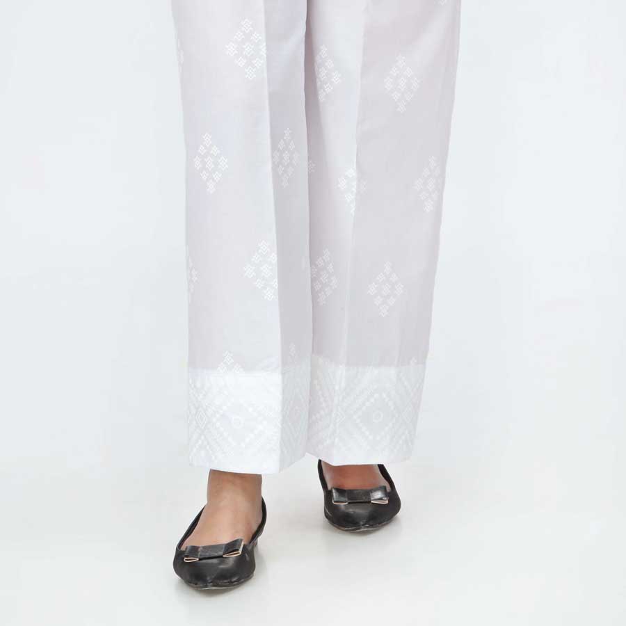 White Screen Printed Cambric Trouser PS4510 - Image 4