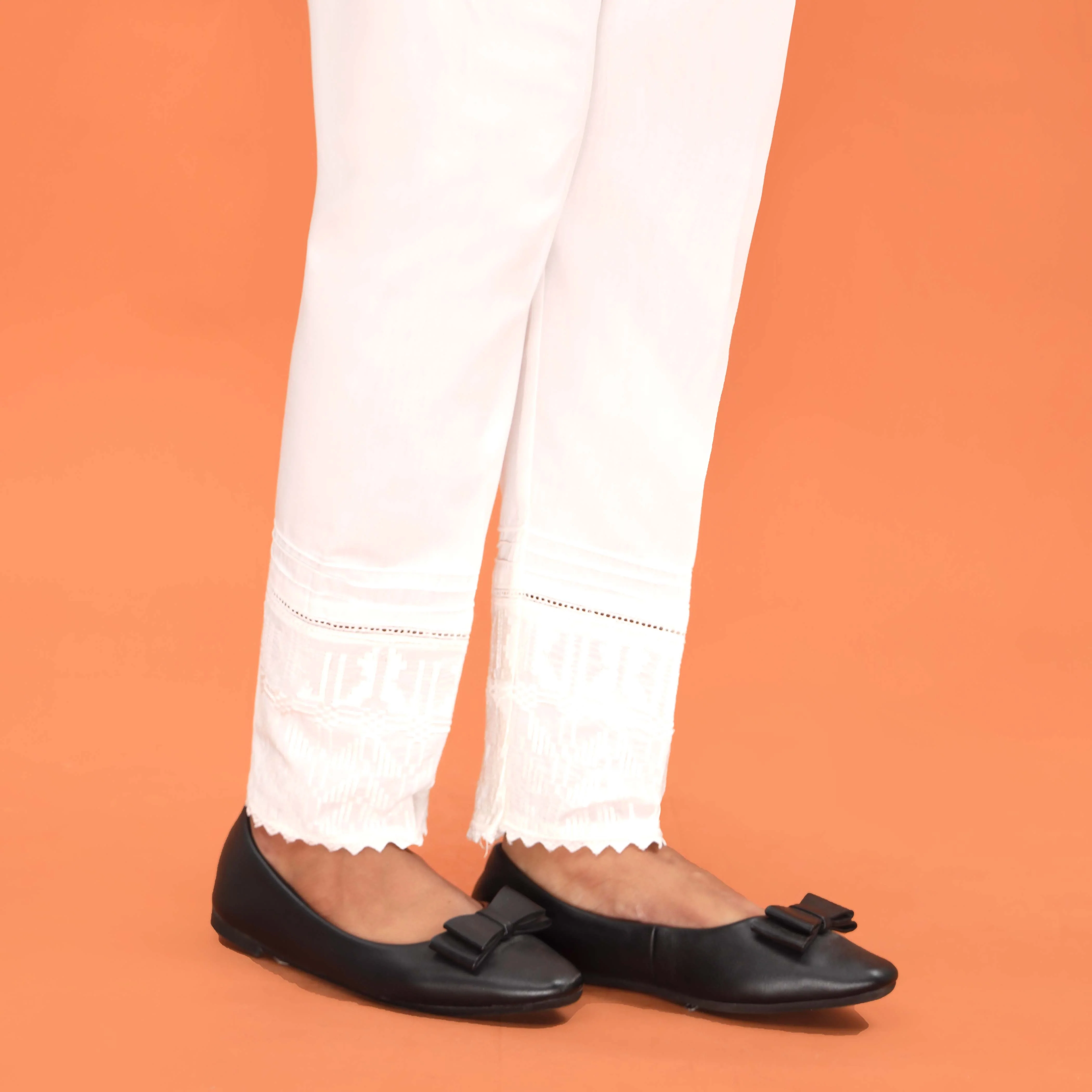 White Slim Fit Plain Trouser PL5001 - Image 2