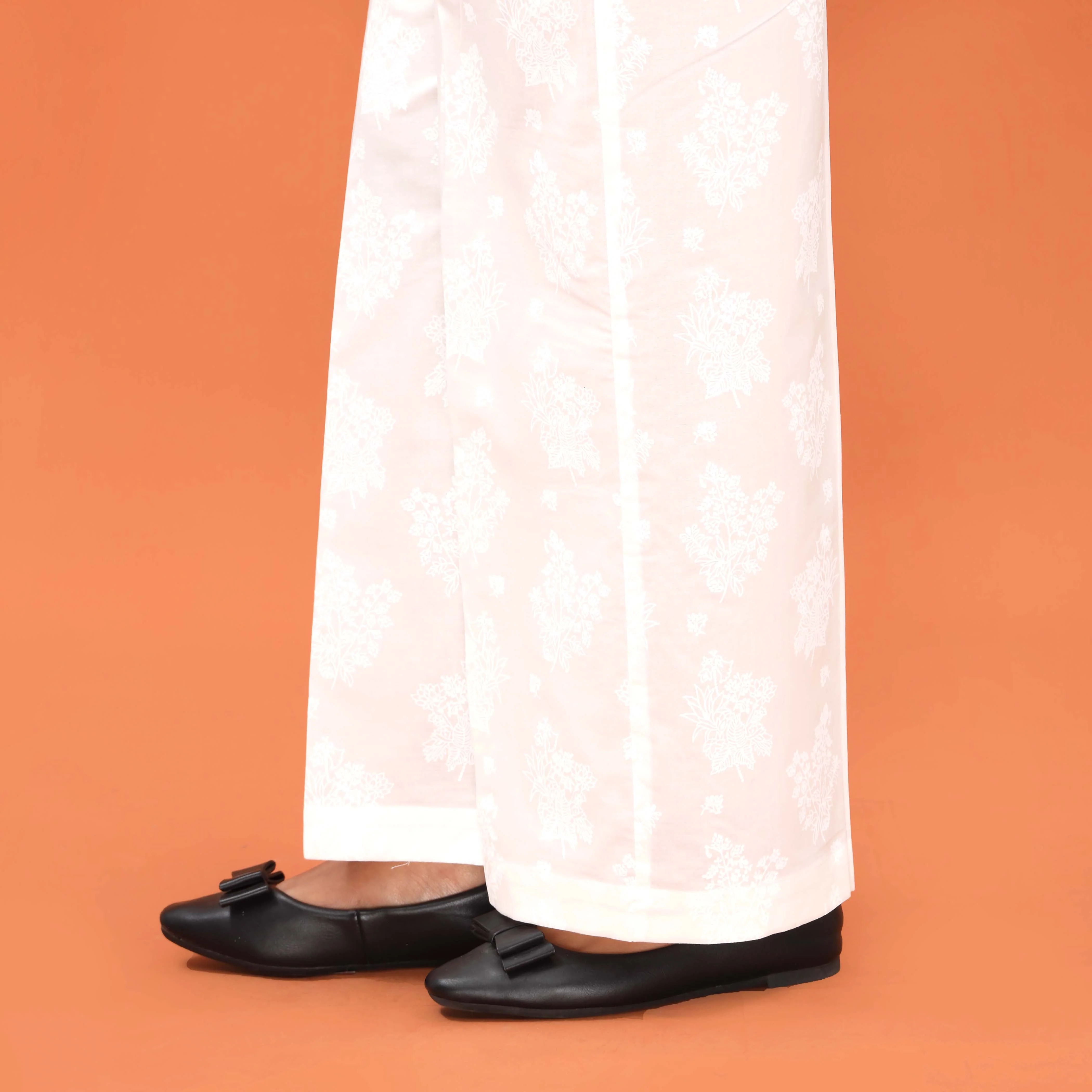 White Straight Fit Printed Trouser PL5017 - Image 2
