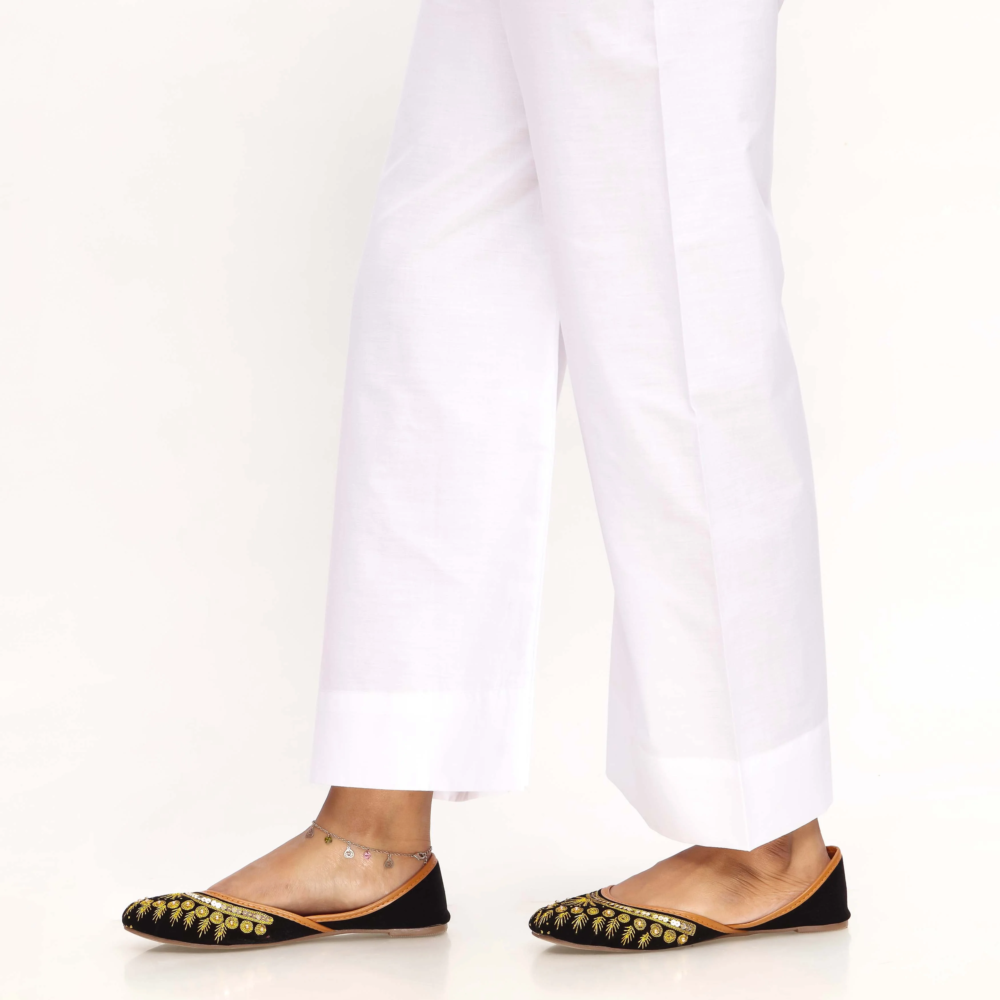 White Striaght Fit Cambric Plain Trouser PS4596 - Image 3