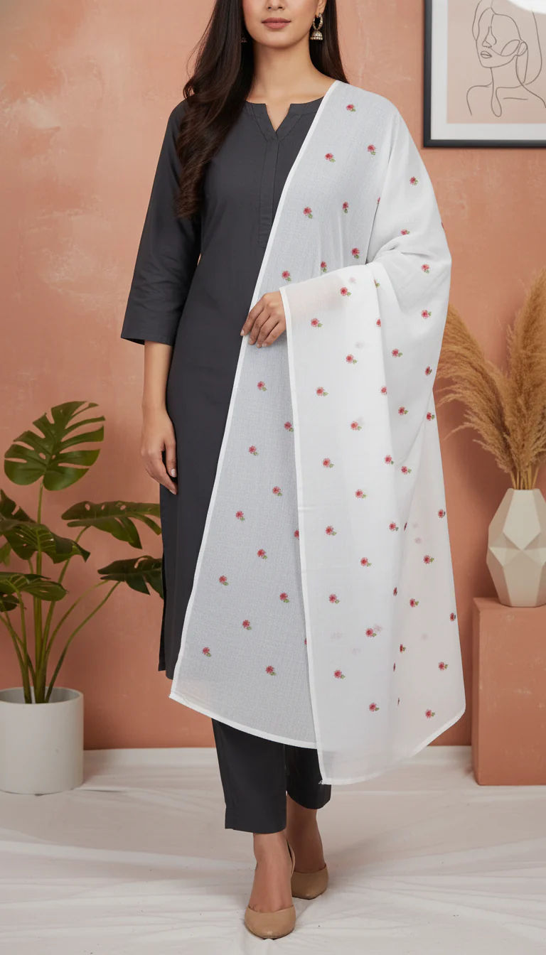 White Summer Shawl PD6119 - Image 2