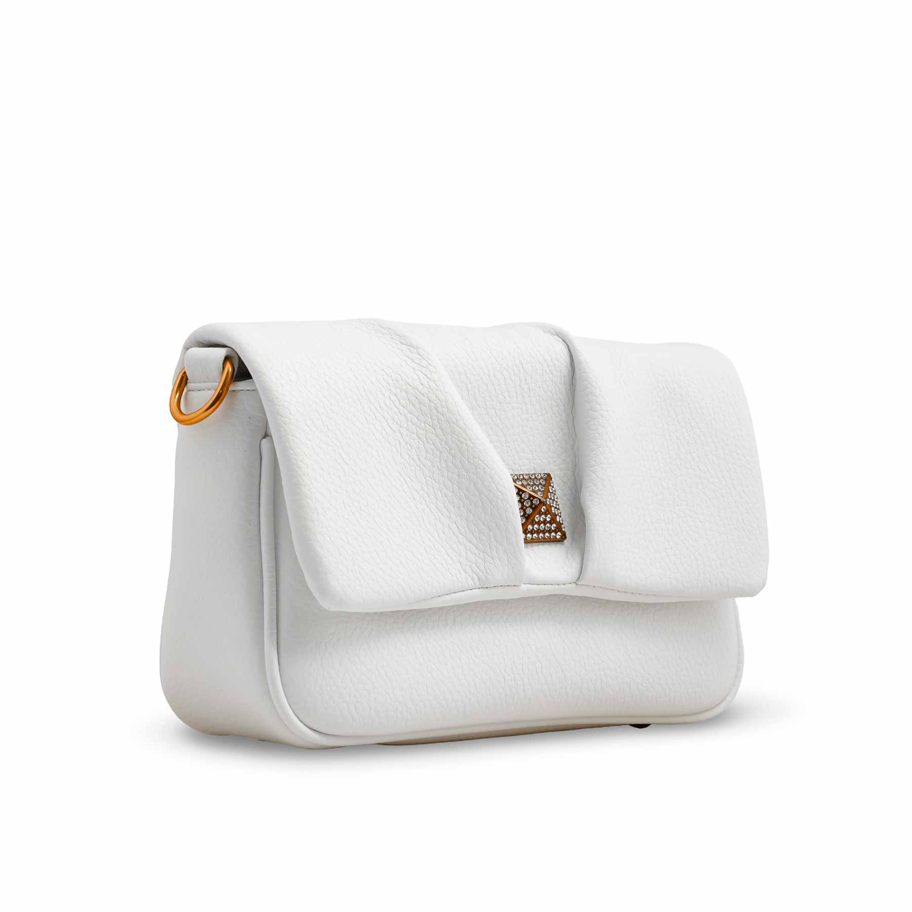 White Women Formal Shoulder Bag P36375 - Image 3