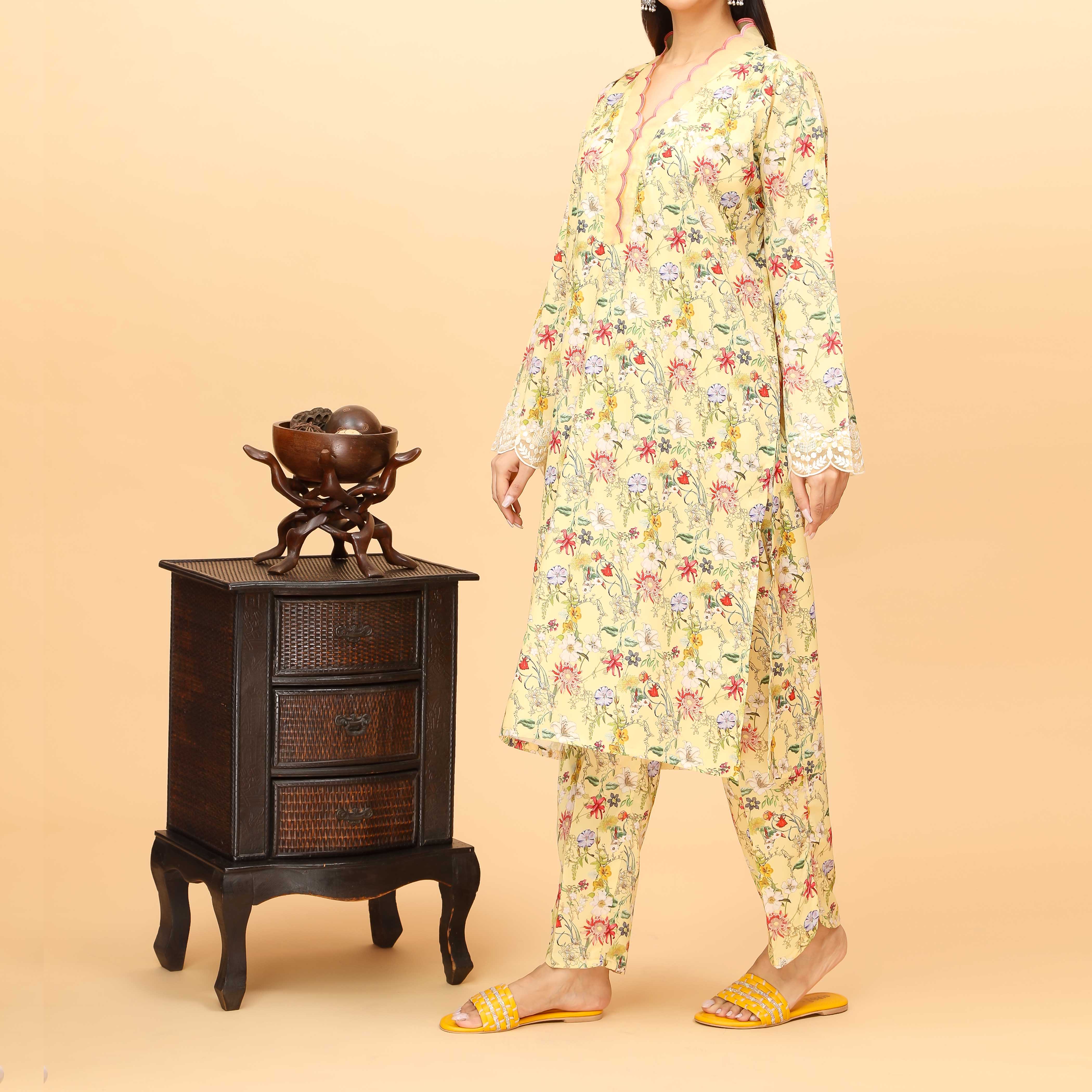 2PC Digital Printed Grip Silk Suit PS4109 - Image 2