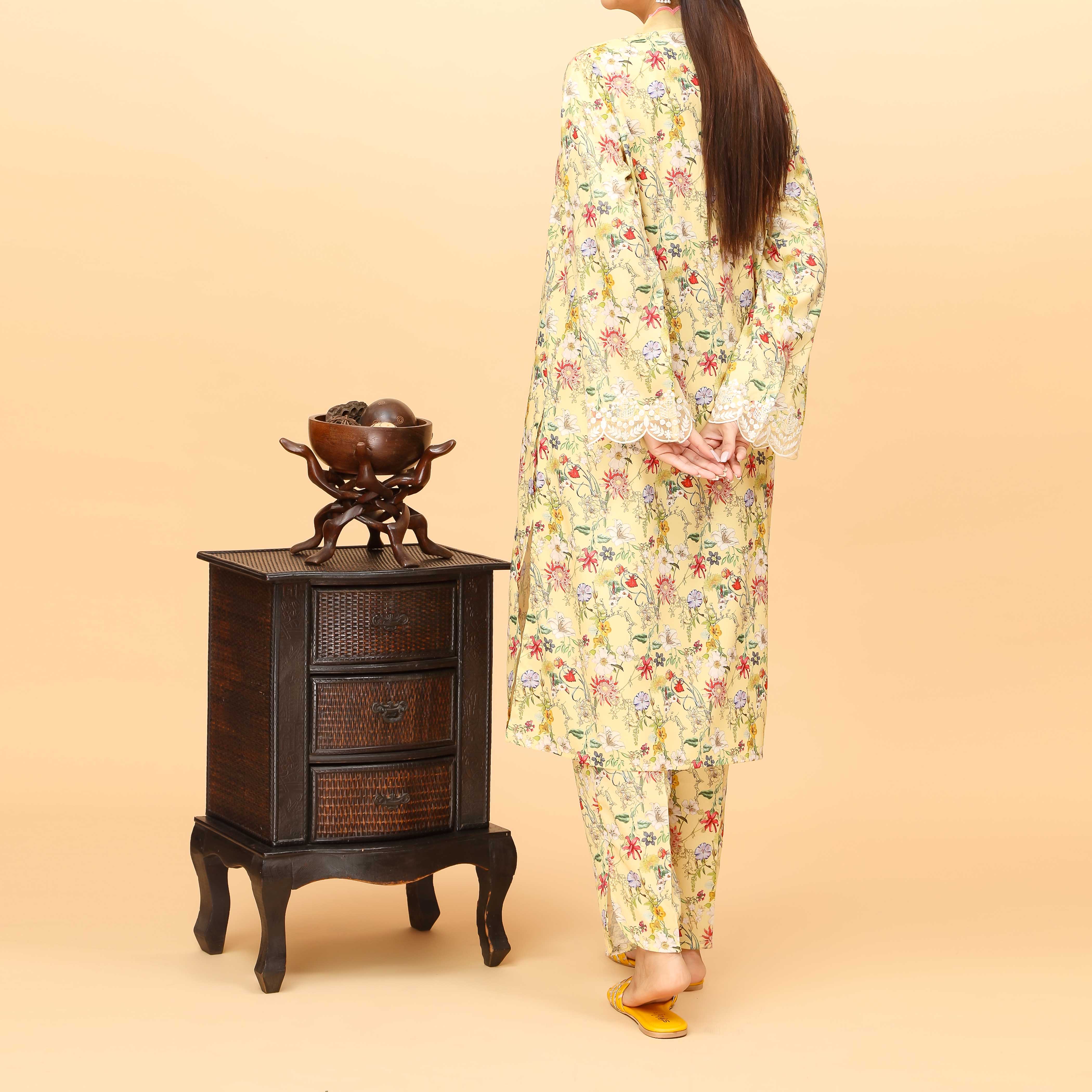 2PC Digital Printed Grip Silk Suit PS4109 - Image 3